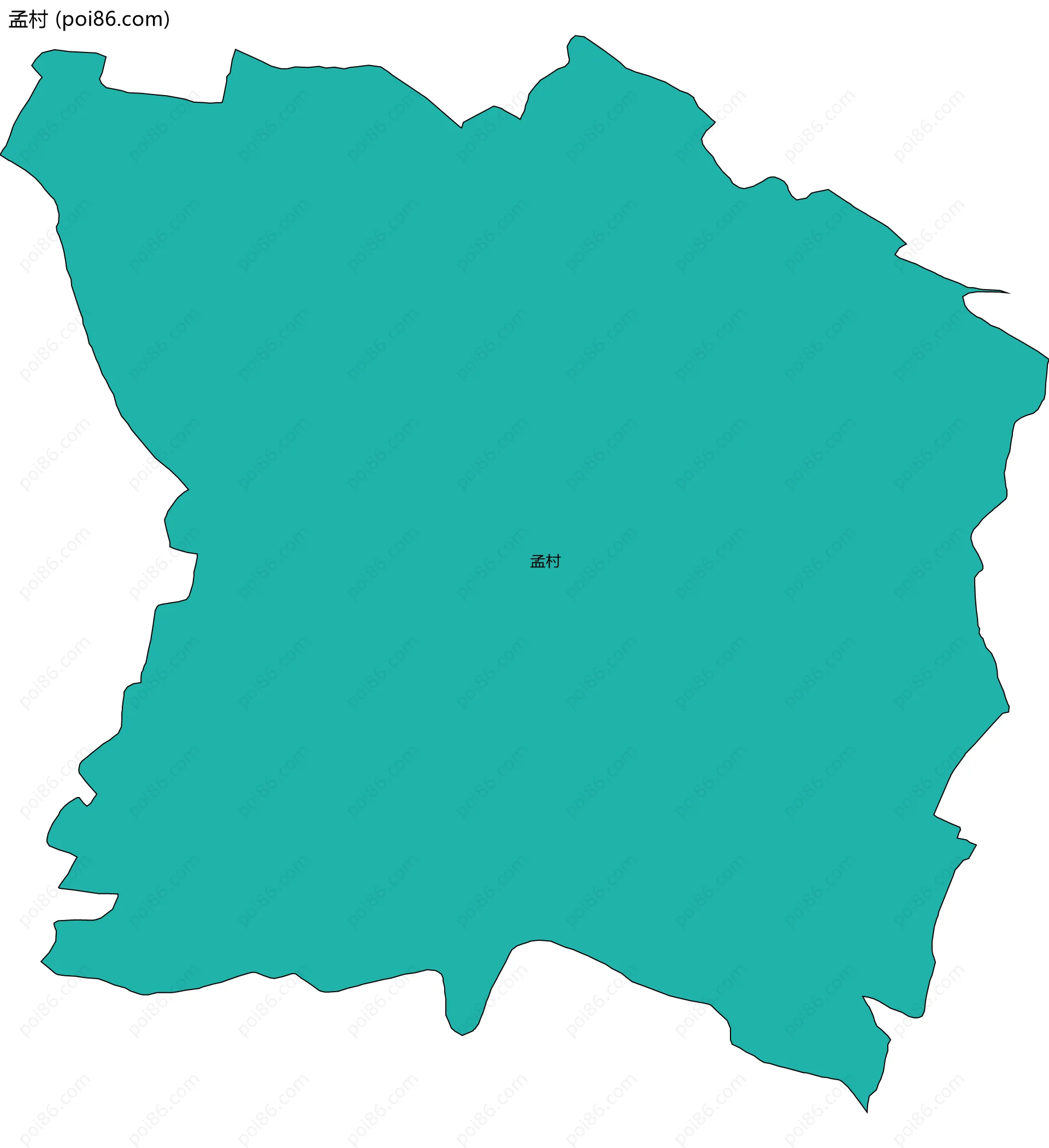 孟村边界地图