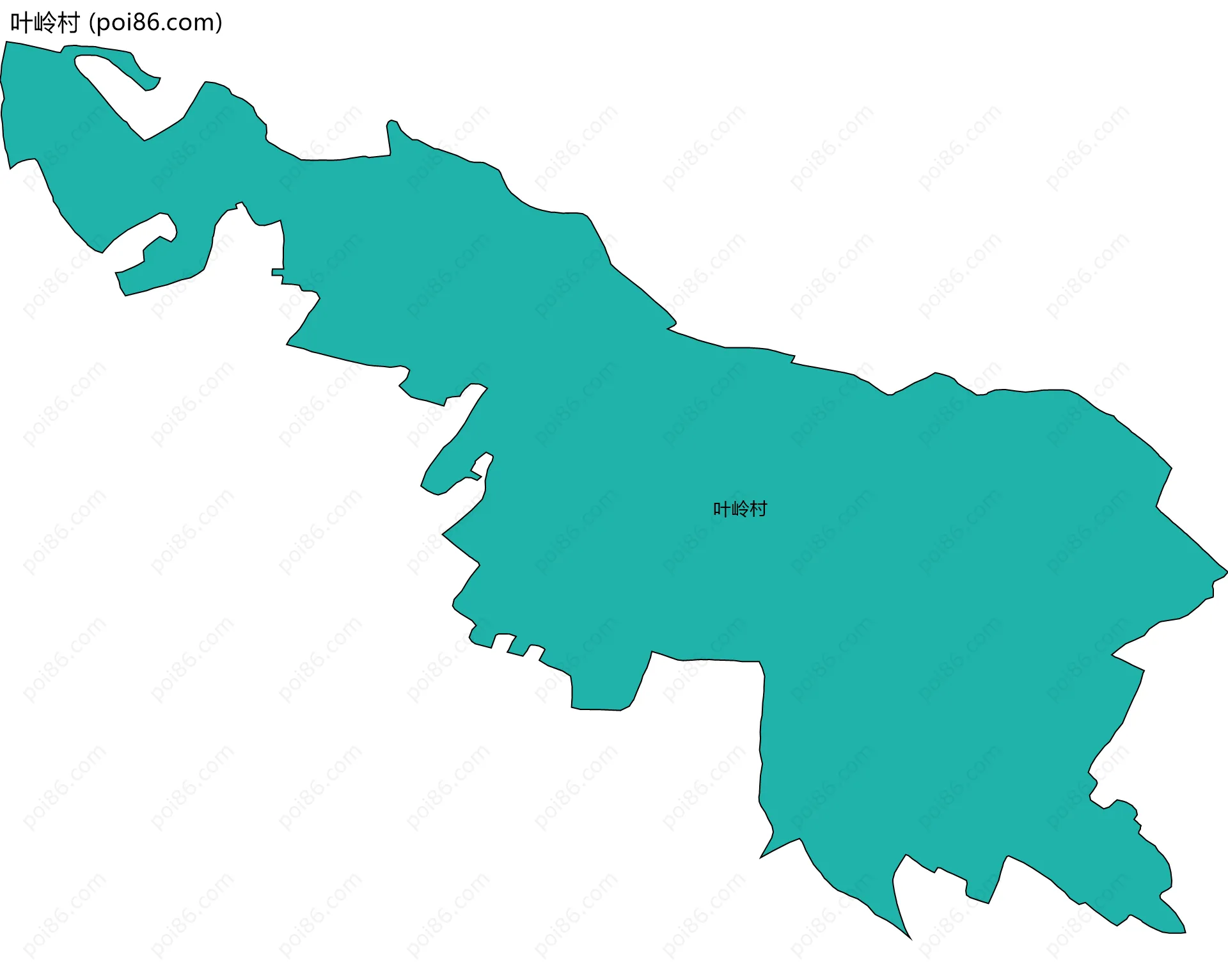 叶岭村边界地图