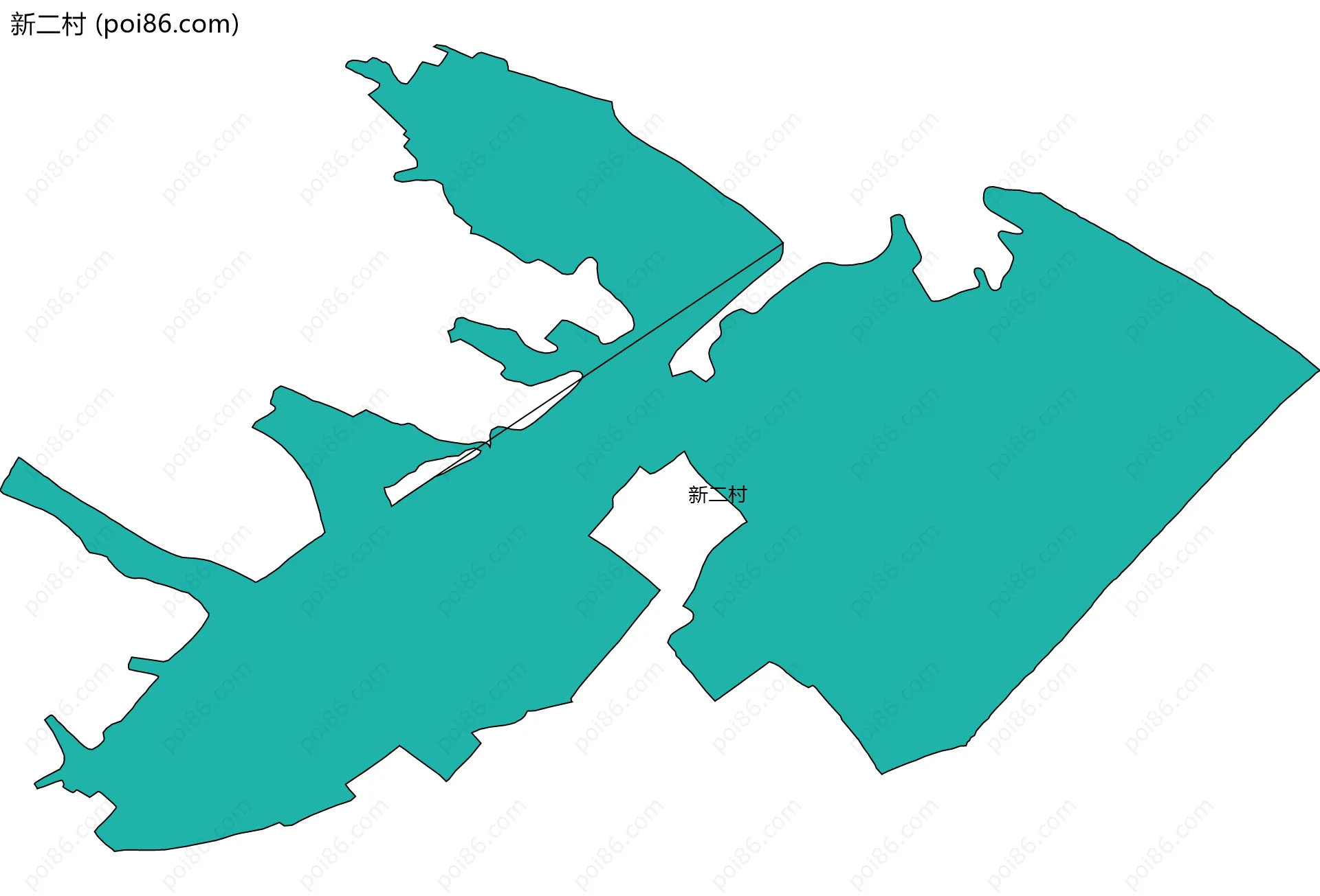 新二村边界地图