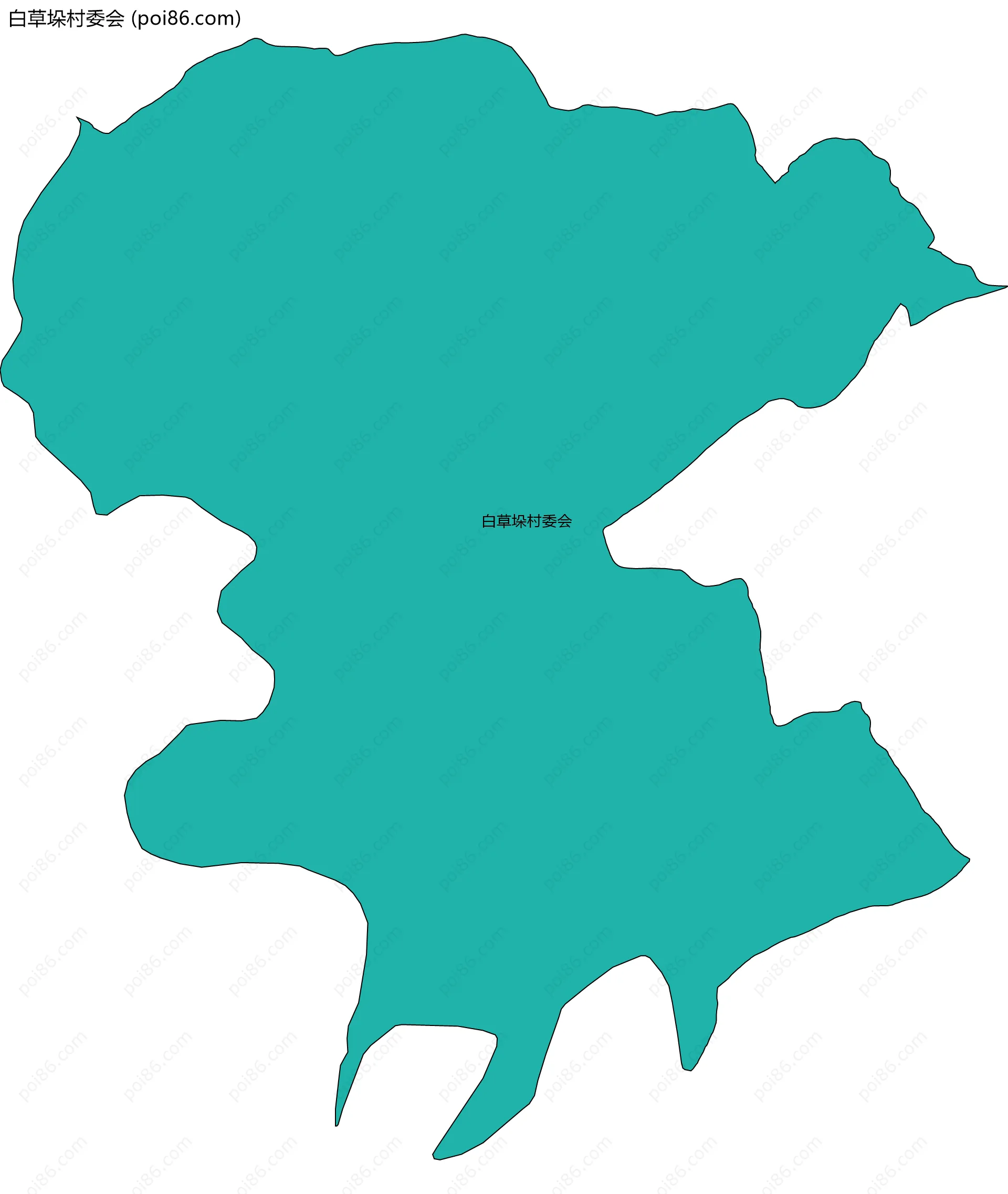 白草垛村委会边界地图