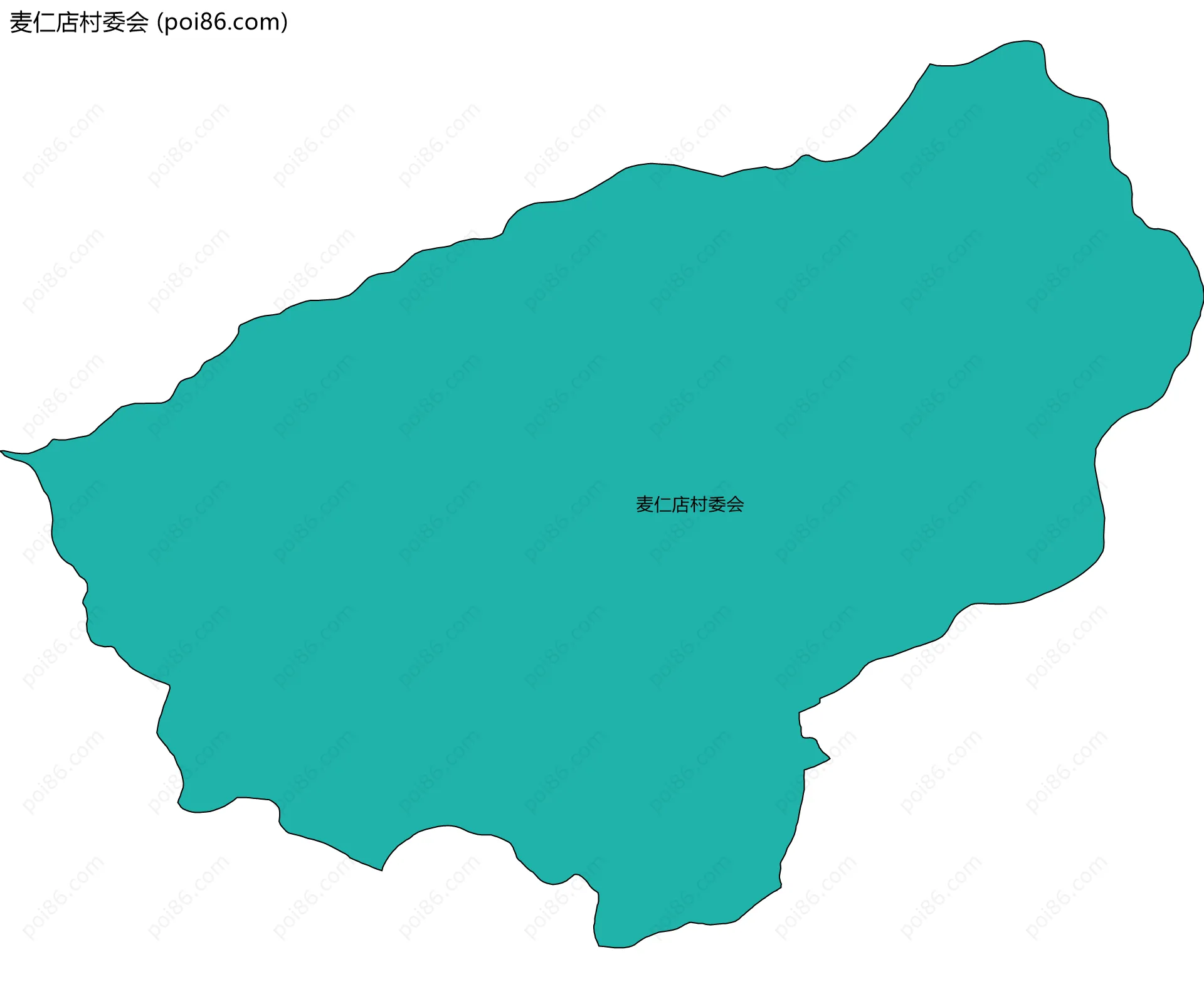 麦仁店村委会边界地图