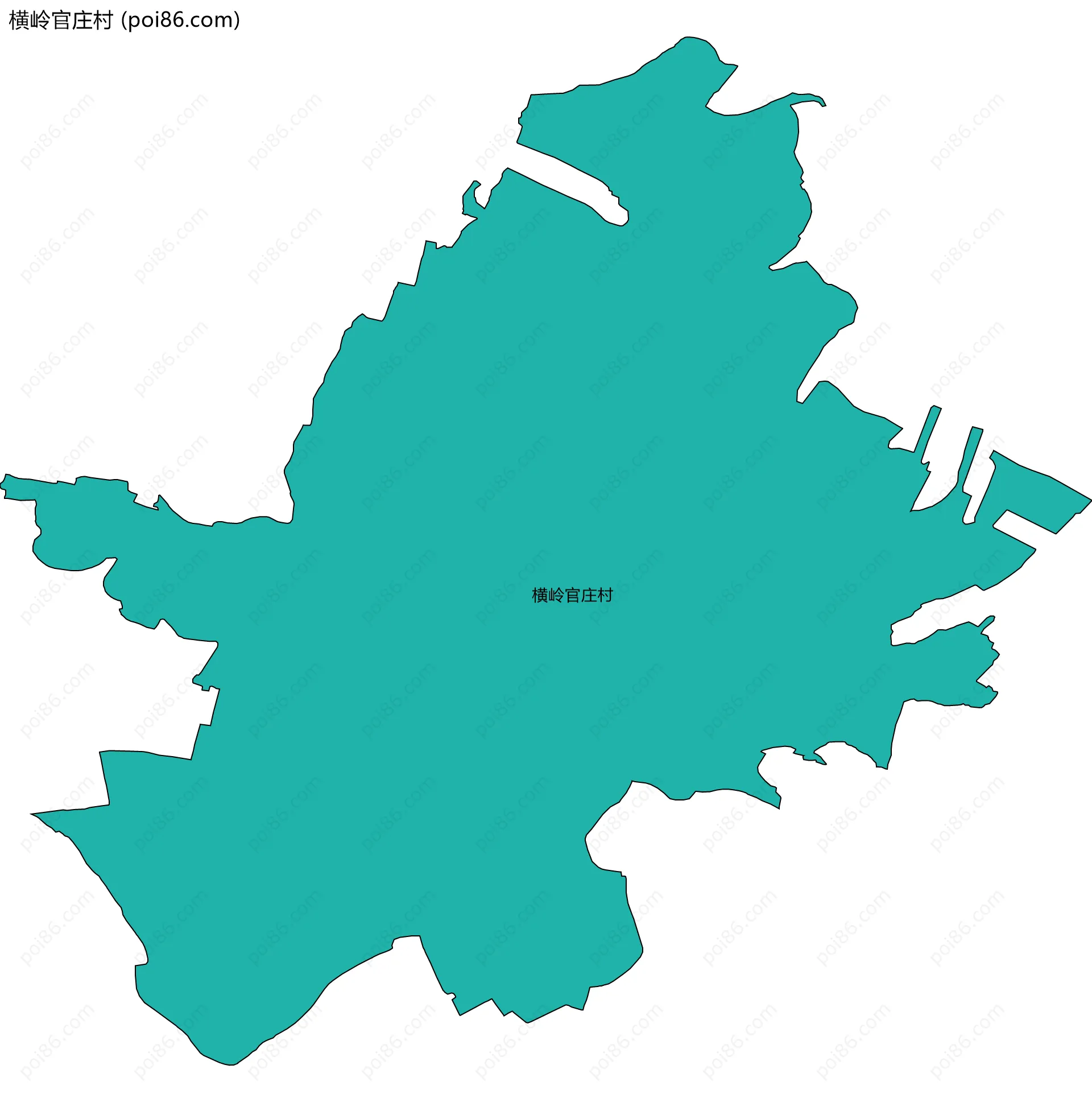 横岭官庄村边界地图