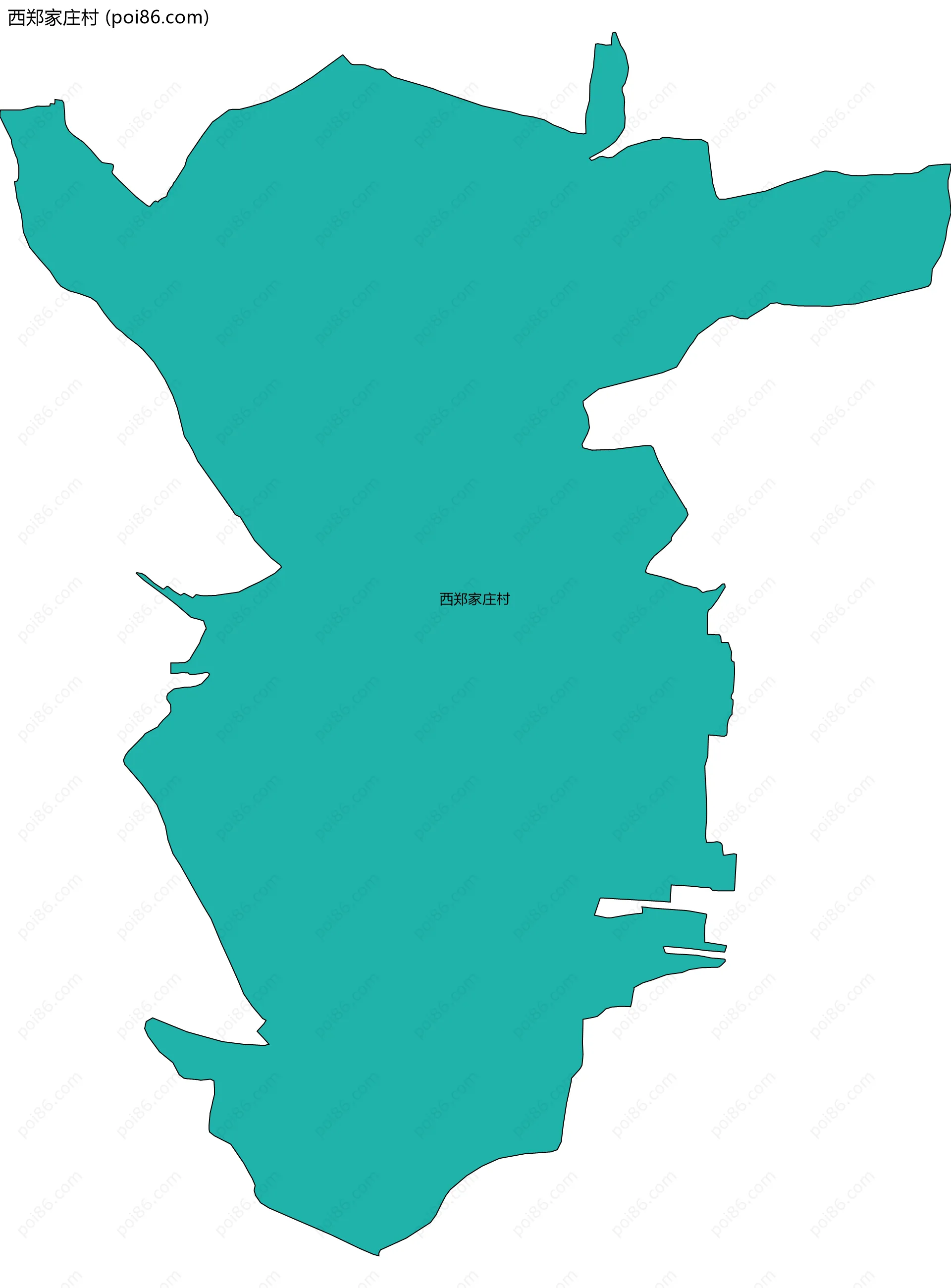 西郑家庄村边界地图