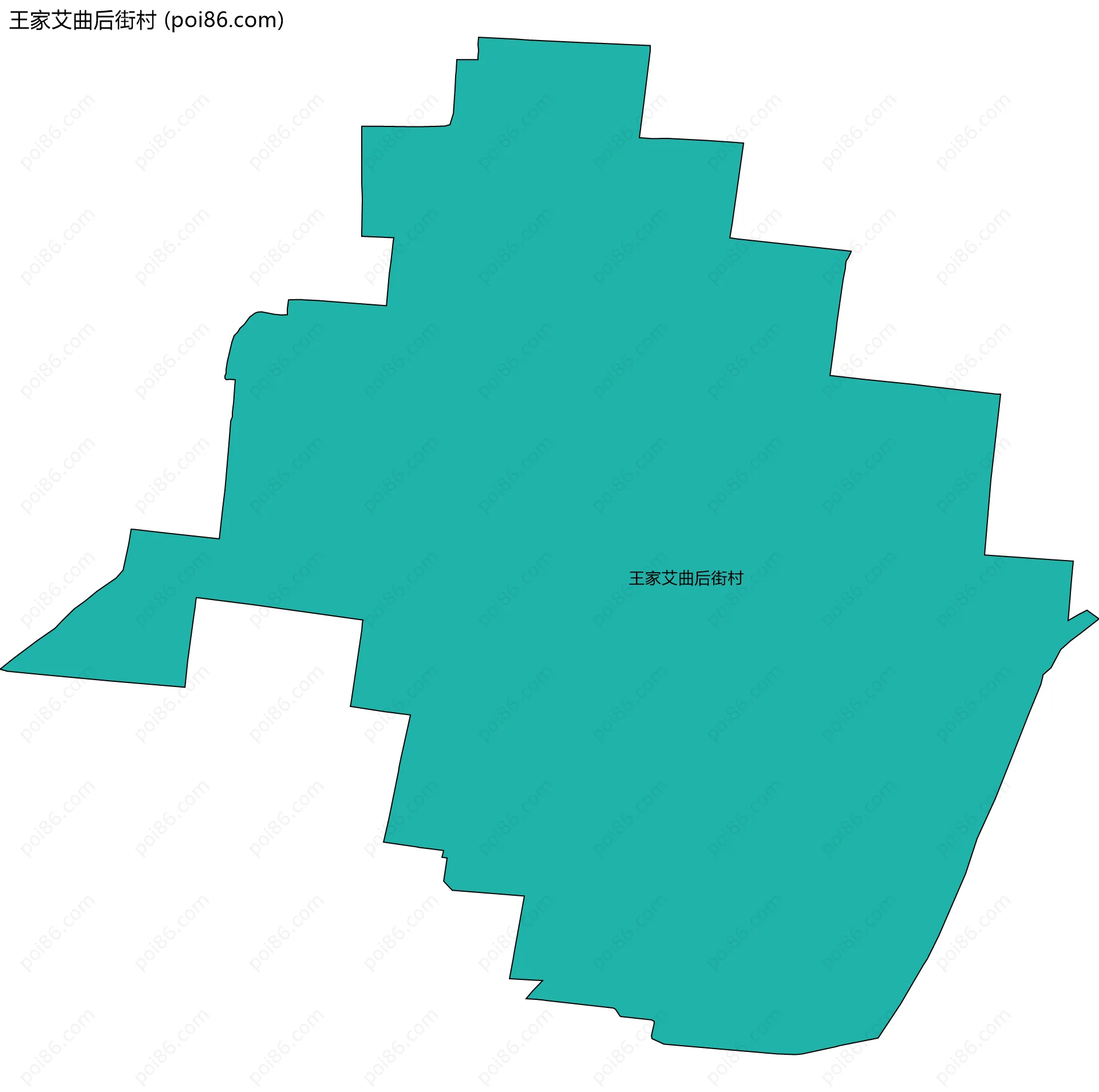 王家艾曲后街村边界地图