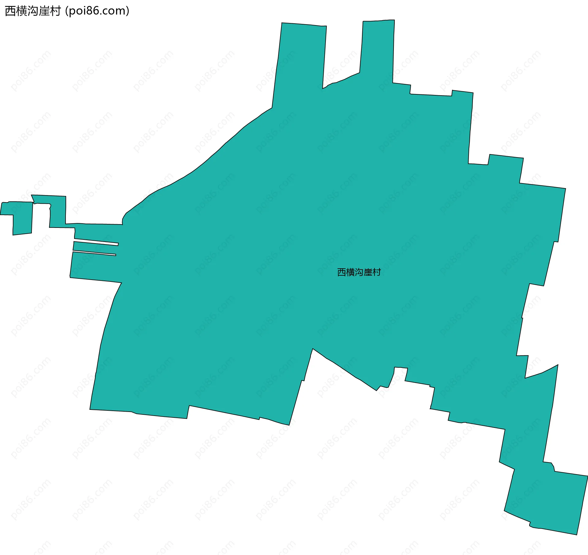 西横沟崖村边界地图