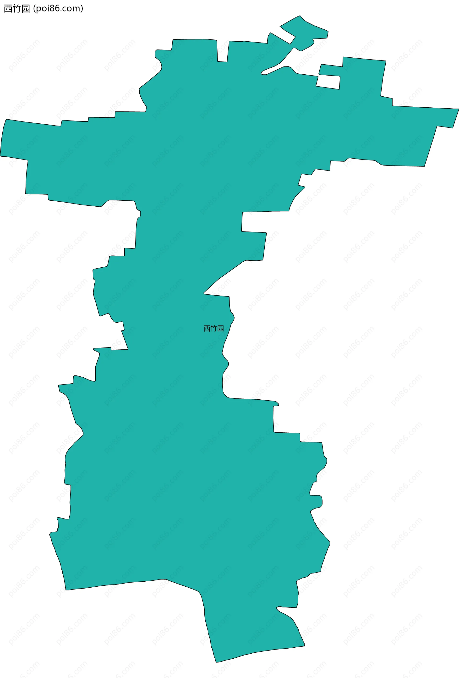 西竹园边界地图
