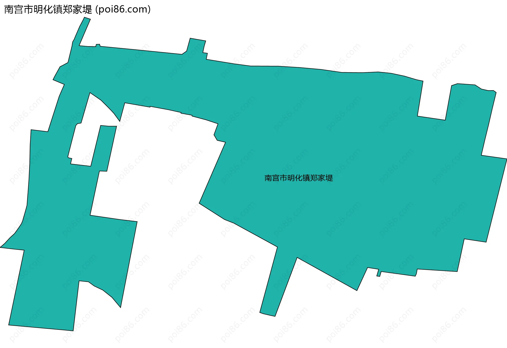 南宫市明化镇郑家堤边界地图