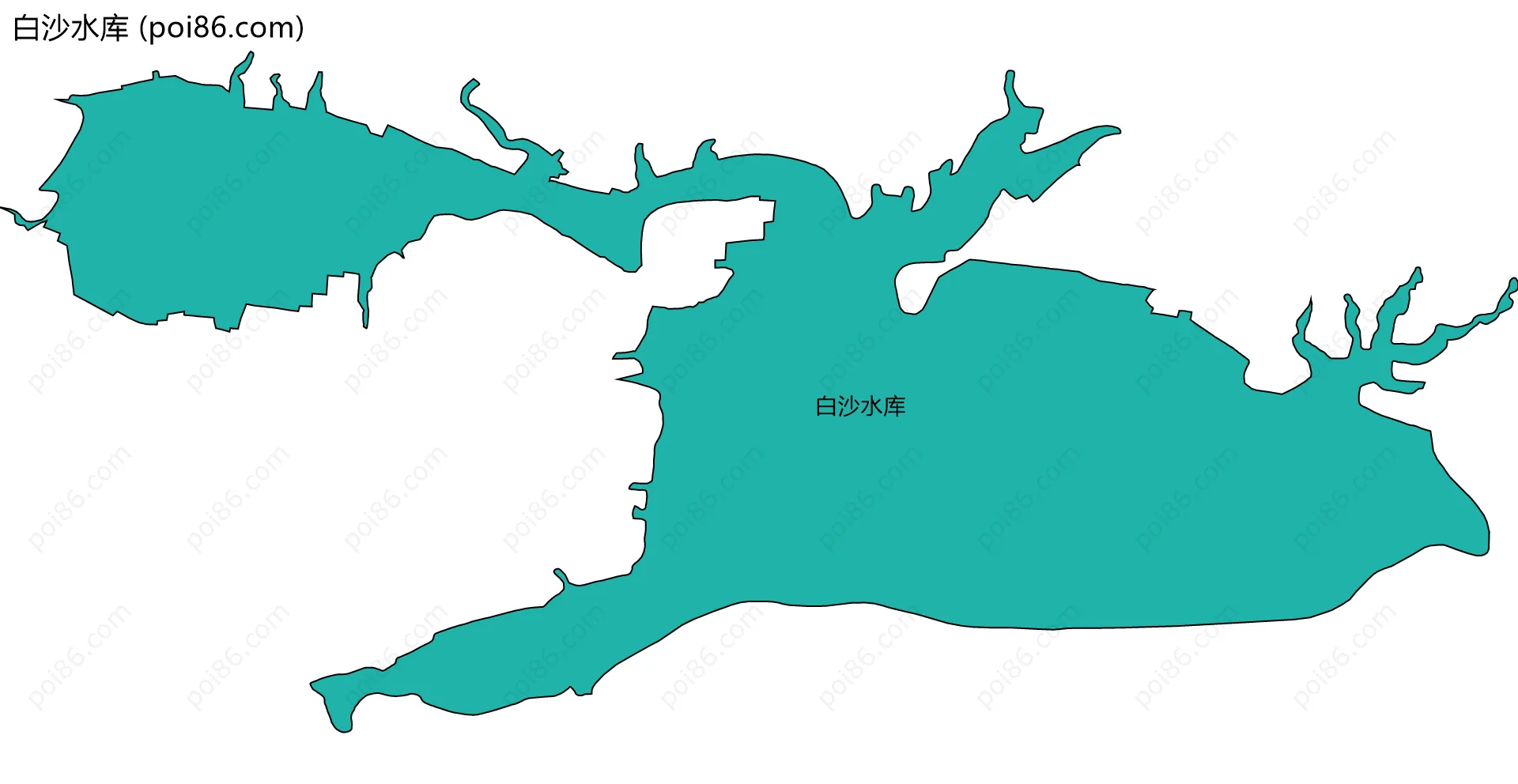 白沙水库边界地图