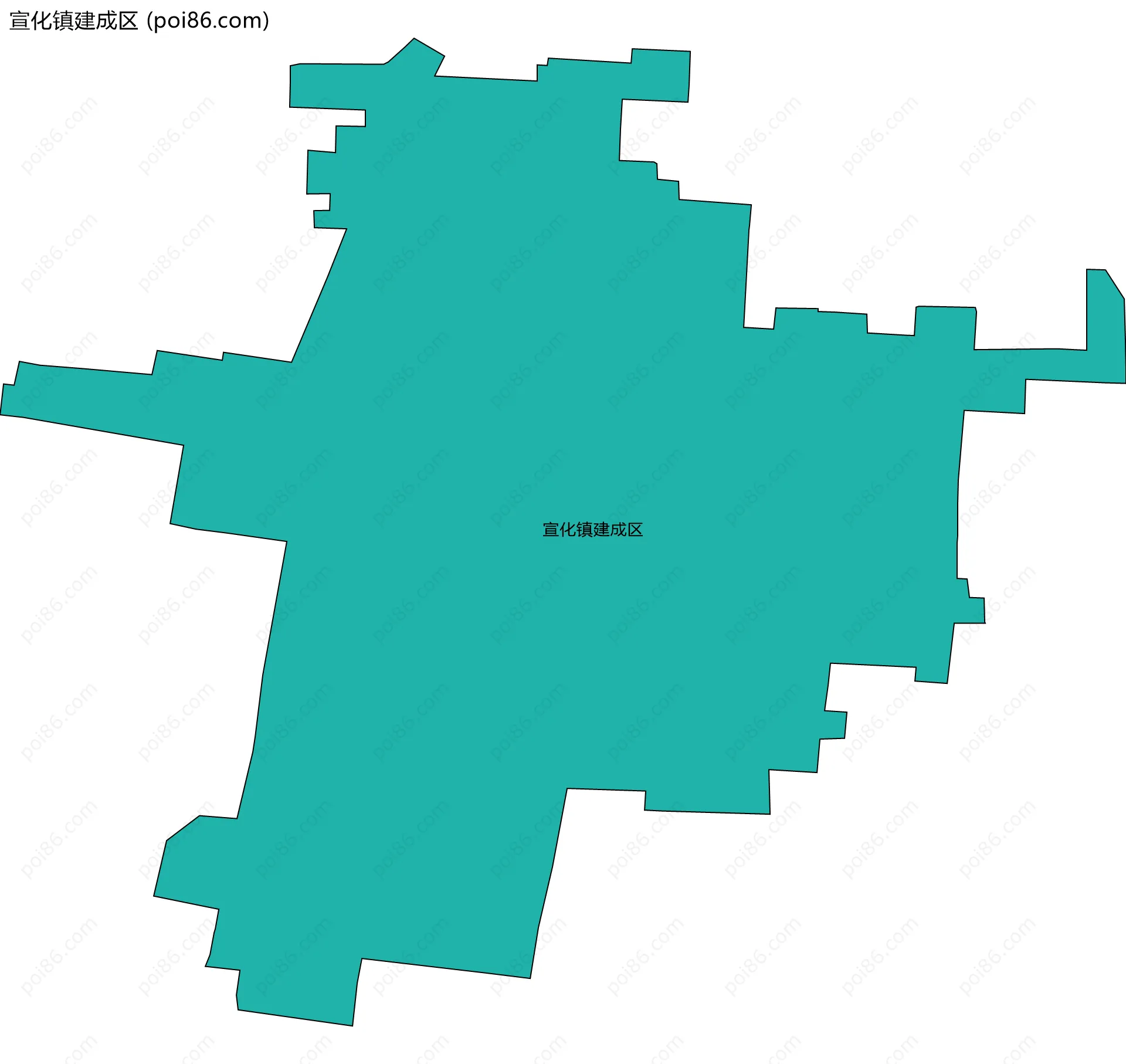 宣化镇建成区边界地图