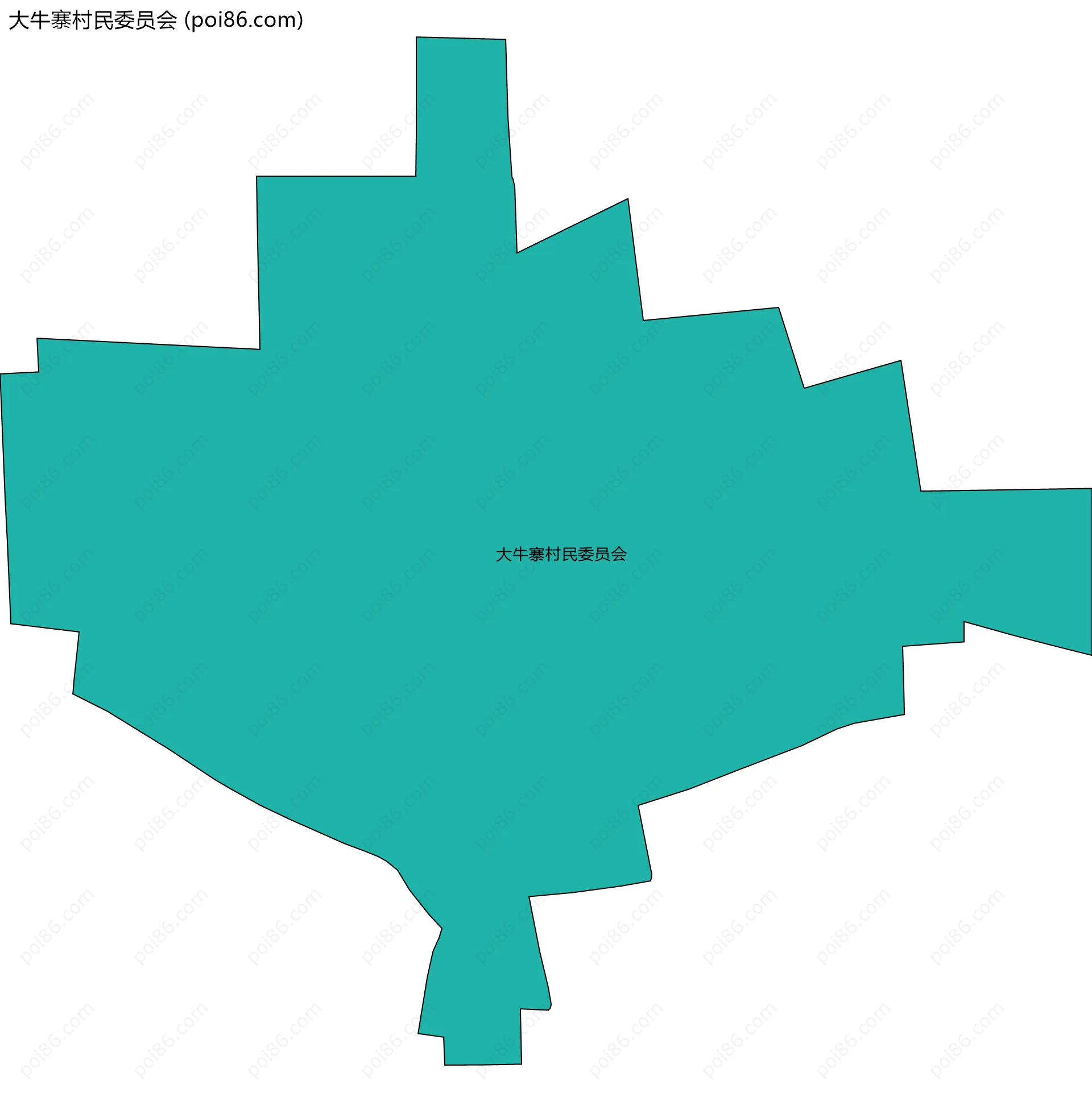 大牛寨村民委员会边界地图