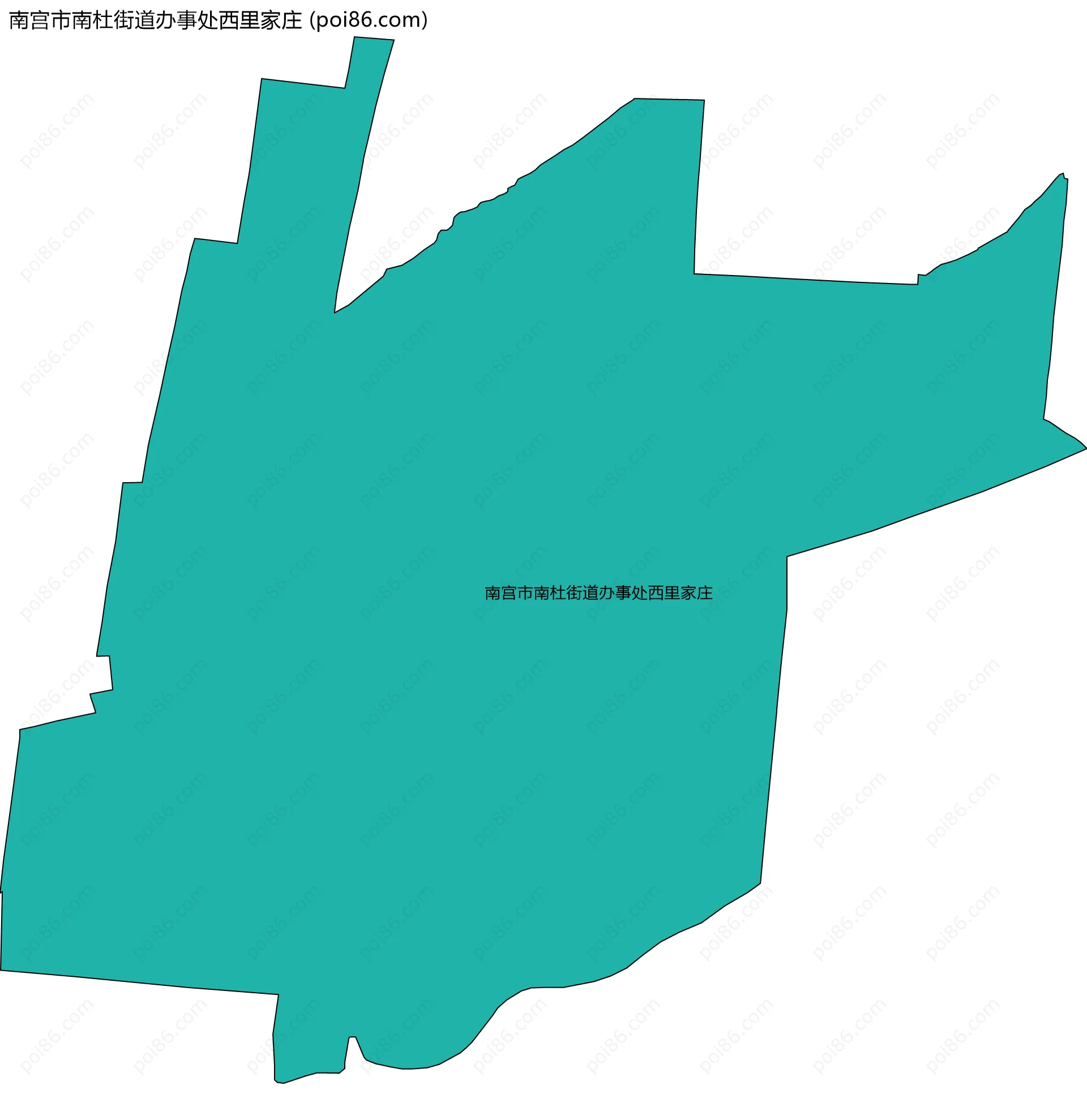 南宫市南杜街道办事处西里家庄边界地图