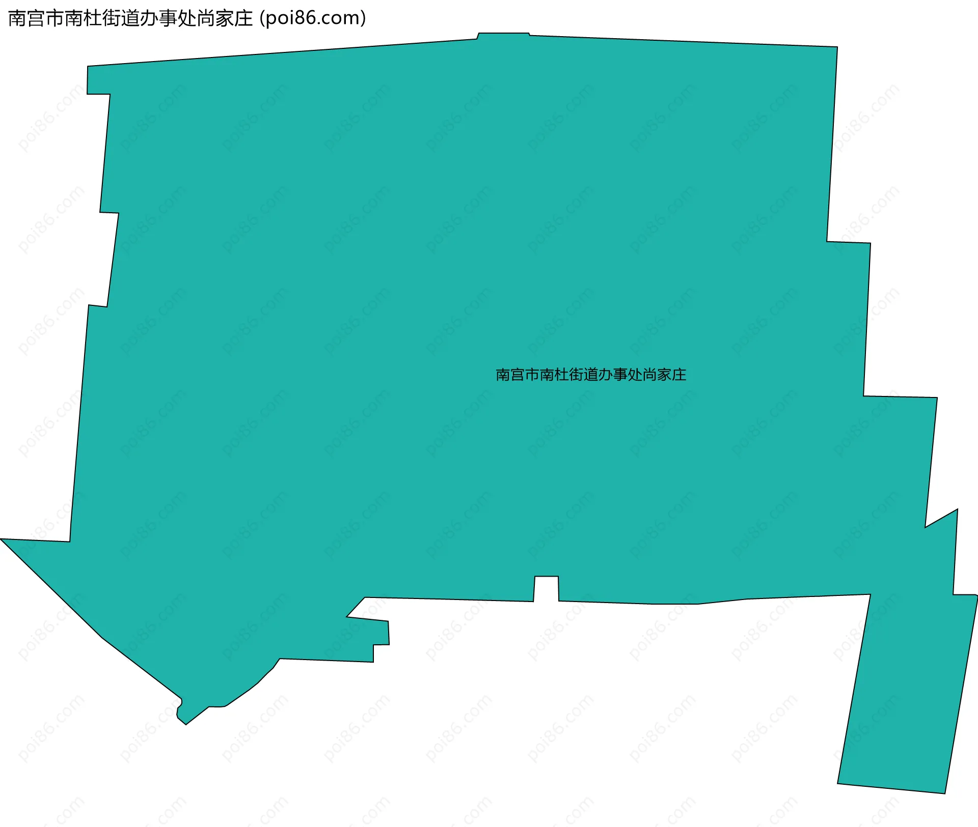 南宫市南杜街道办事处尚家庄边界地图