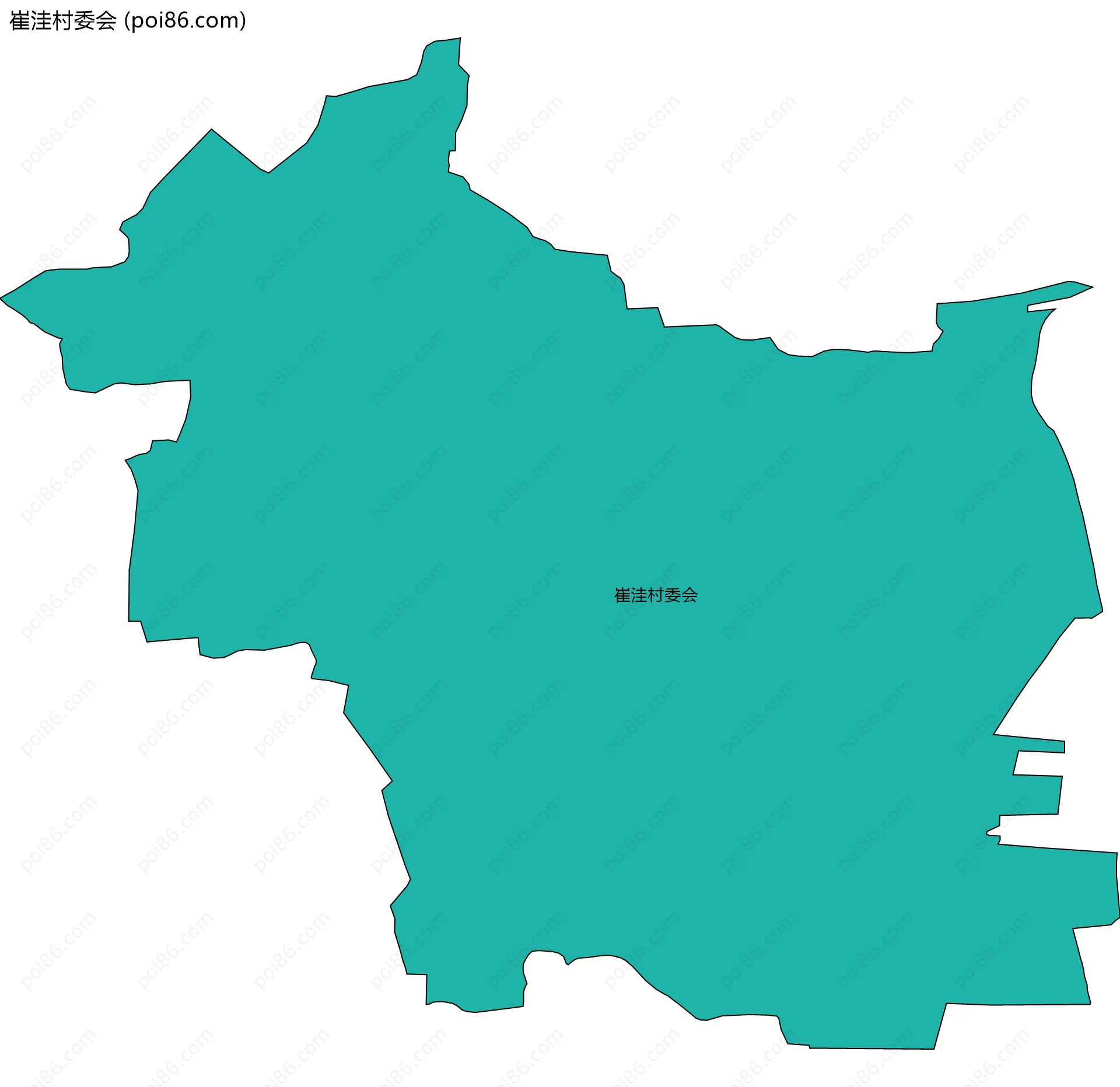 崔洼村委会边界地图
