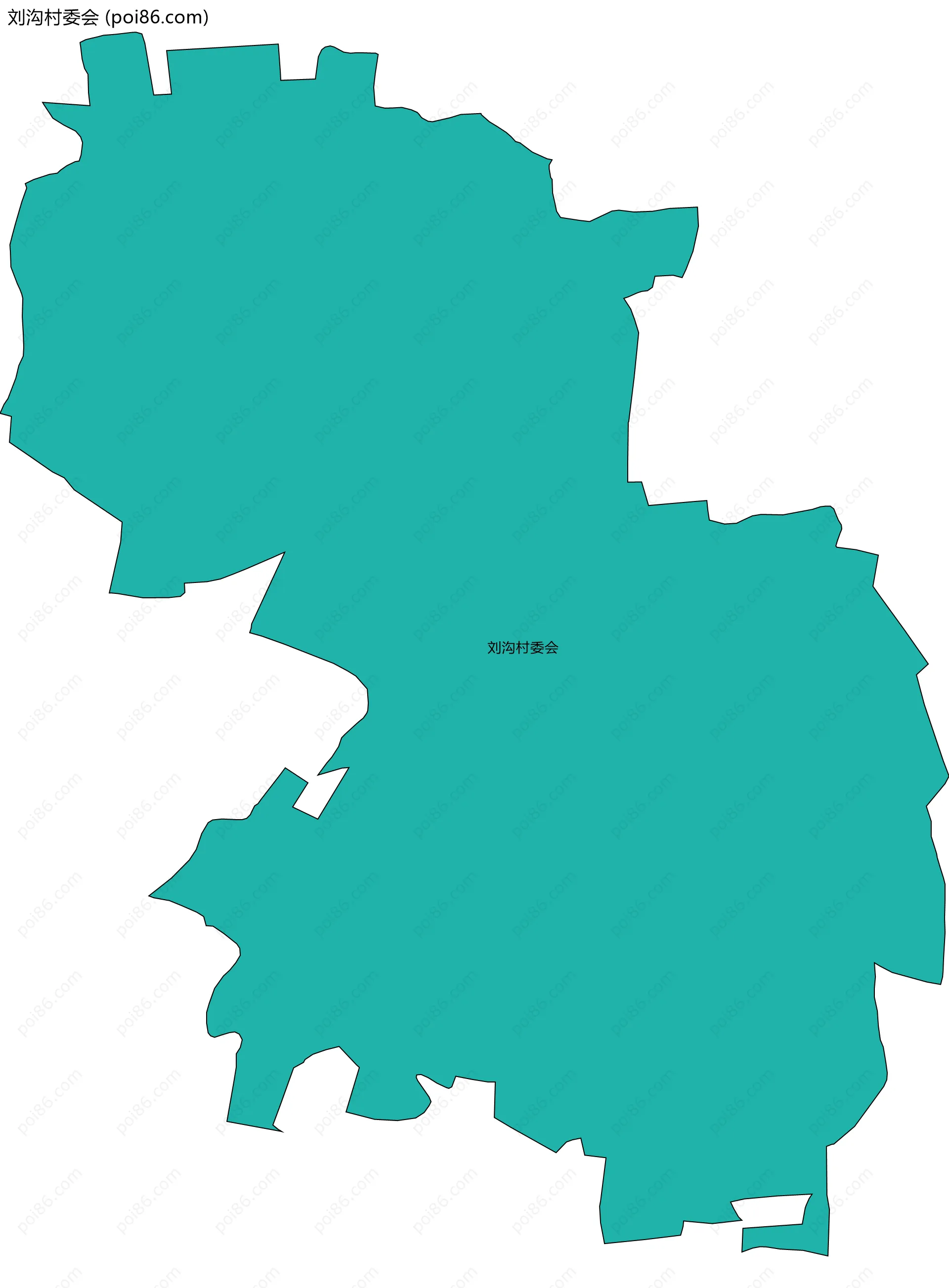 刘沟村委会边界地图