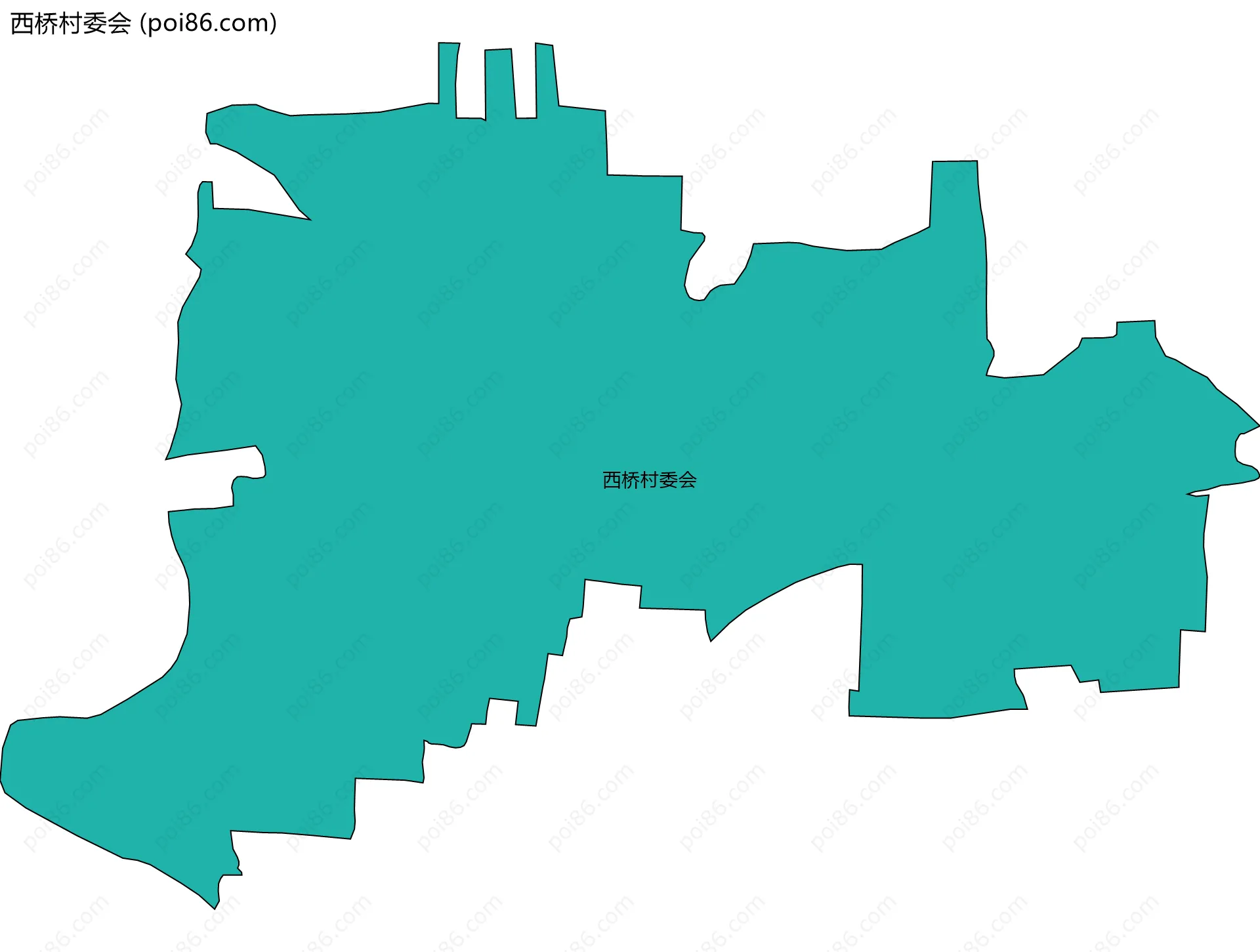 西桥村委会边界地图