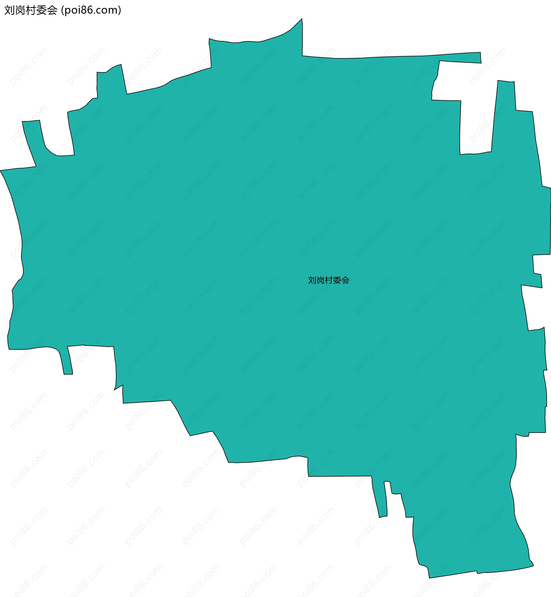 刘岗村委会边界地图