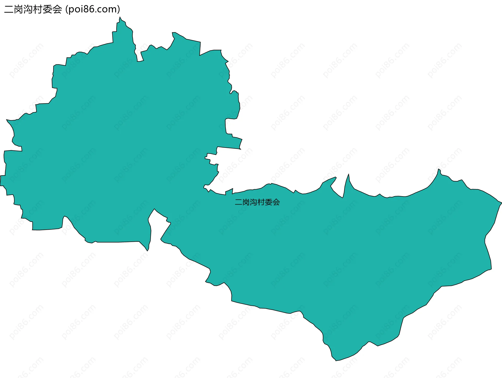 二岗沟村委会边界地图