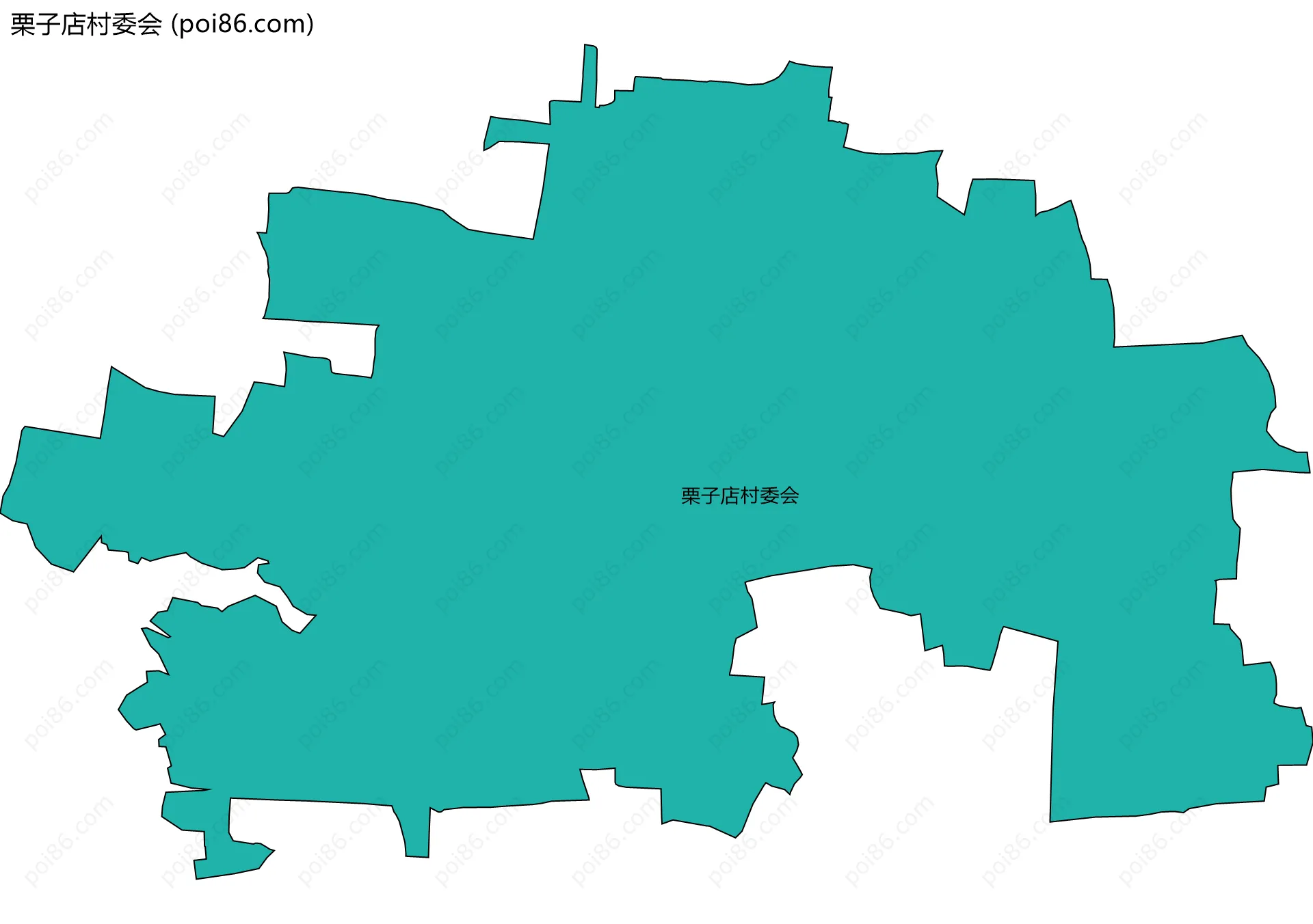 栗子店村委会边界地图