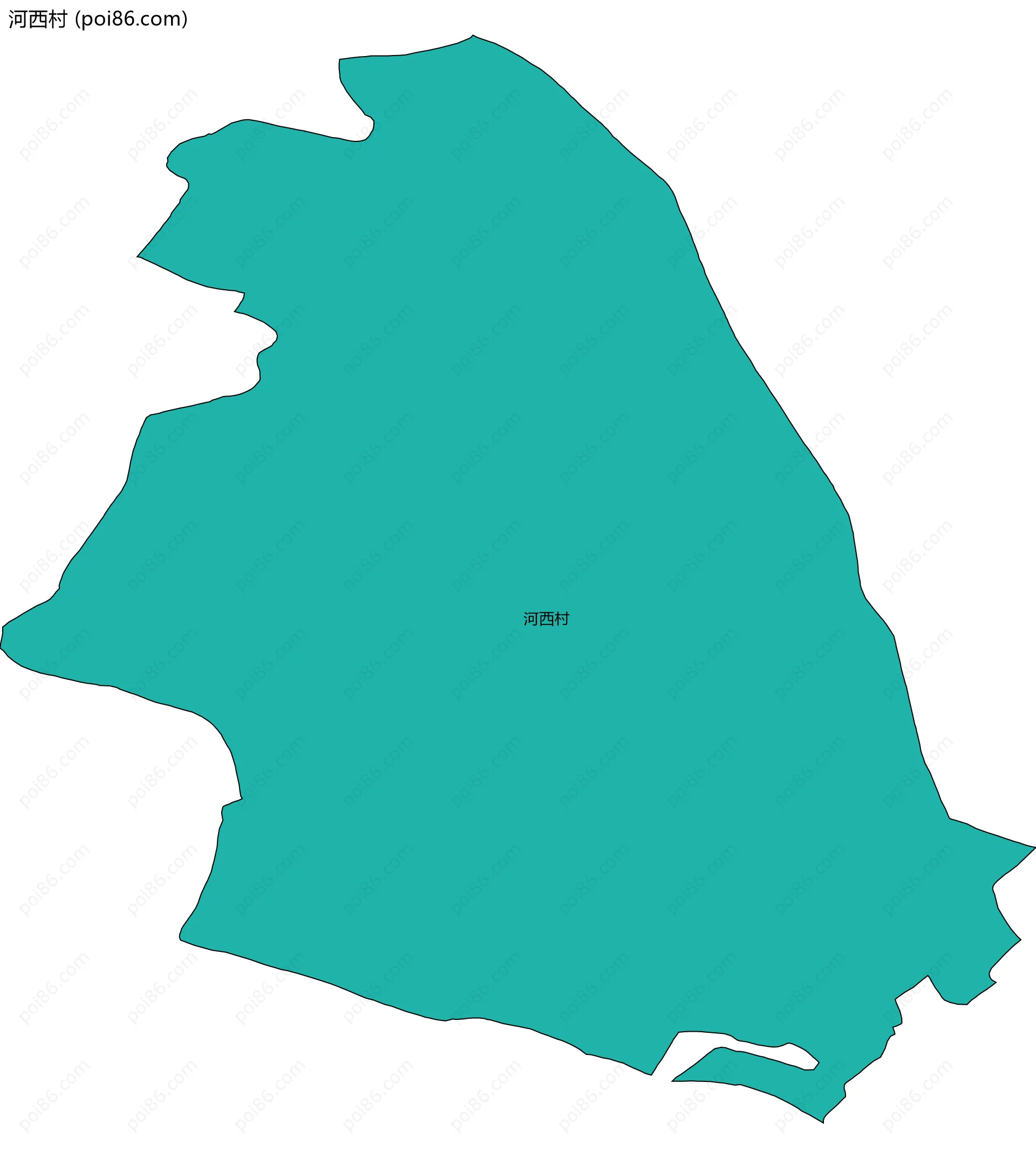 河西村边界地图