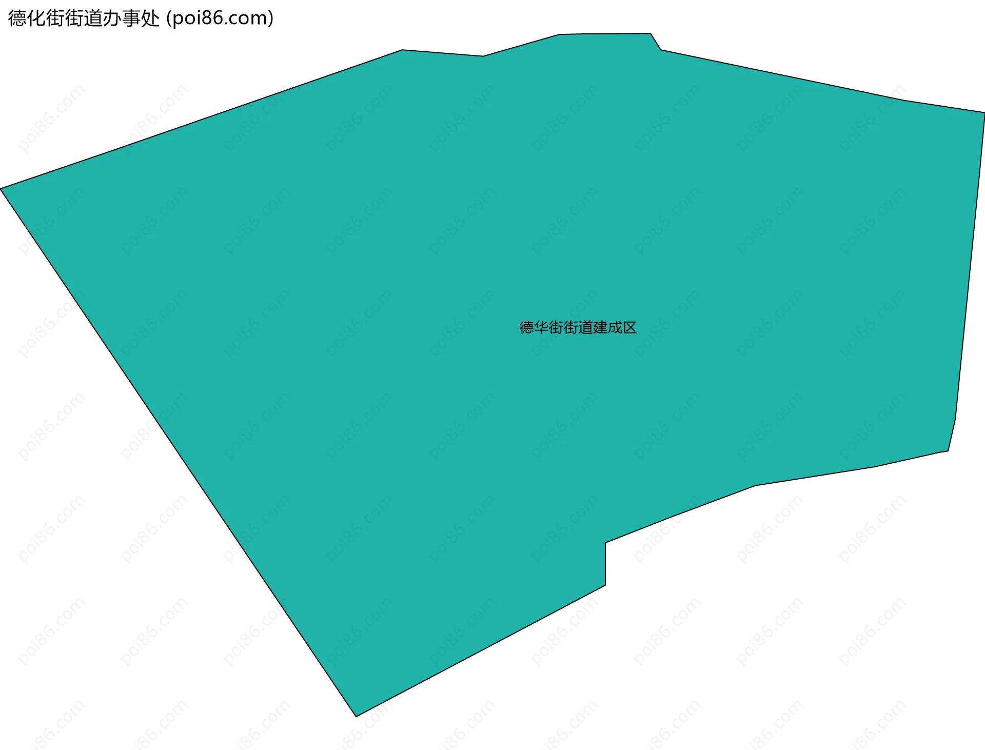 德化街街道办事处边界地图(五级行政区划)