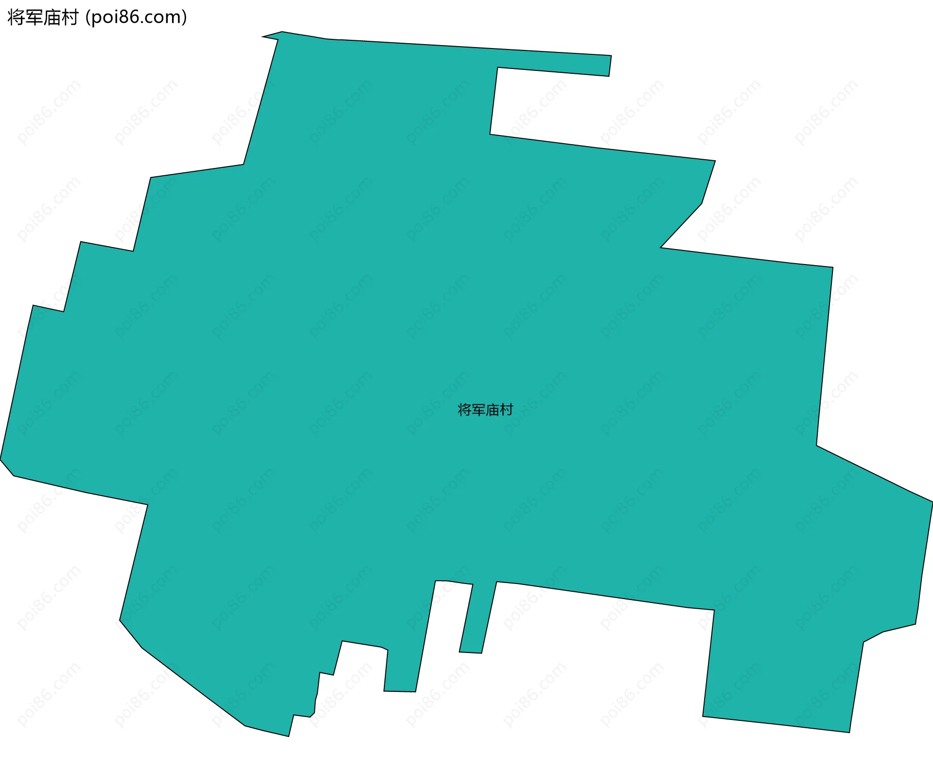 将军庙村边界地图