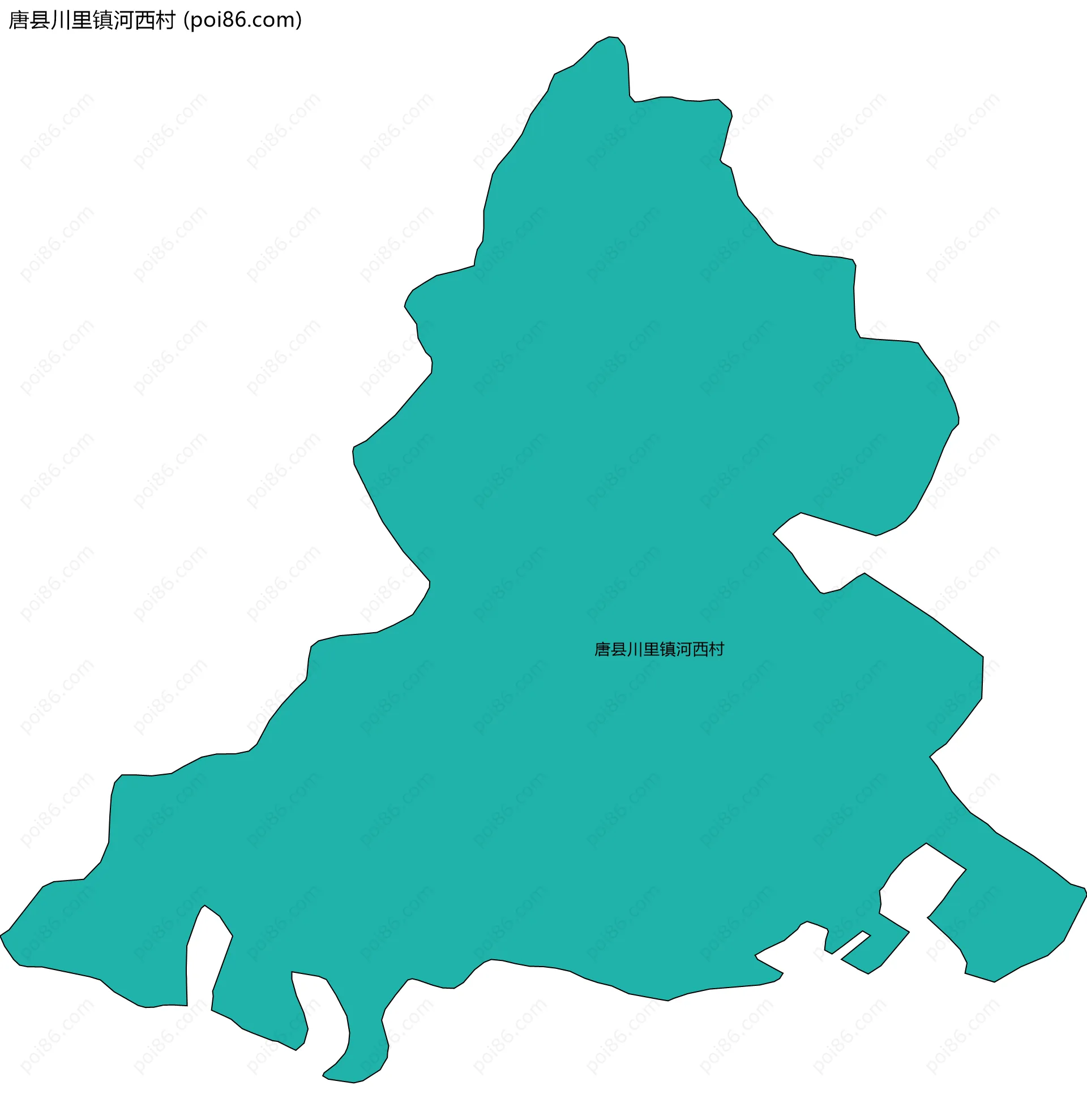 唐县川里镇河西村边界地图