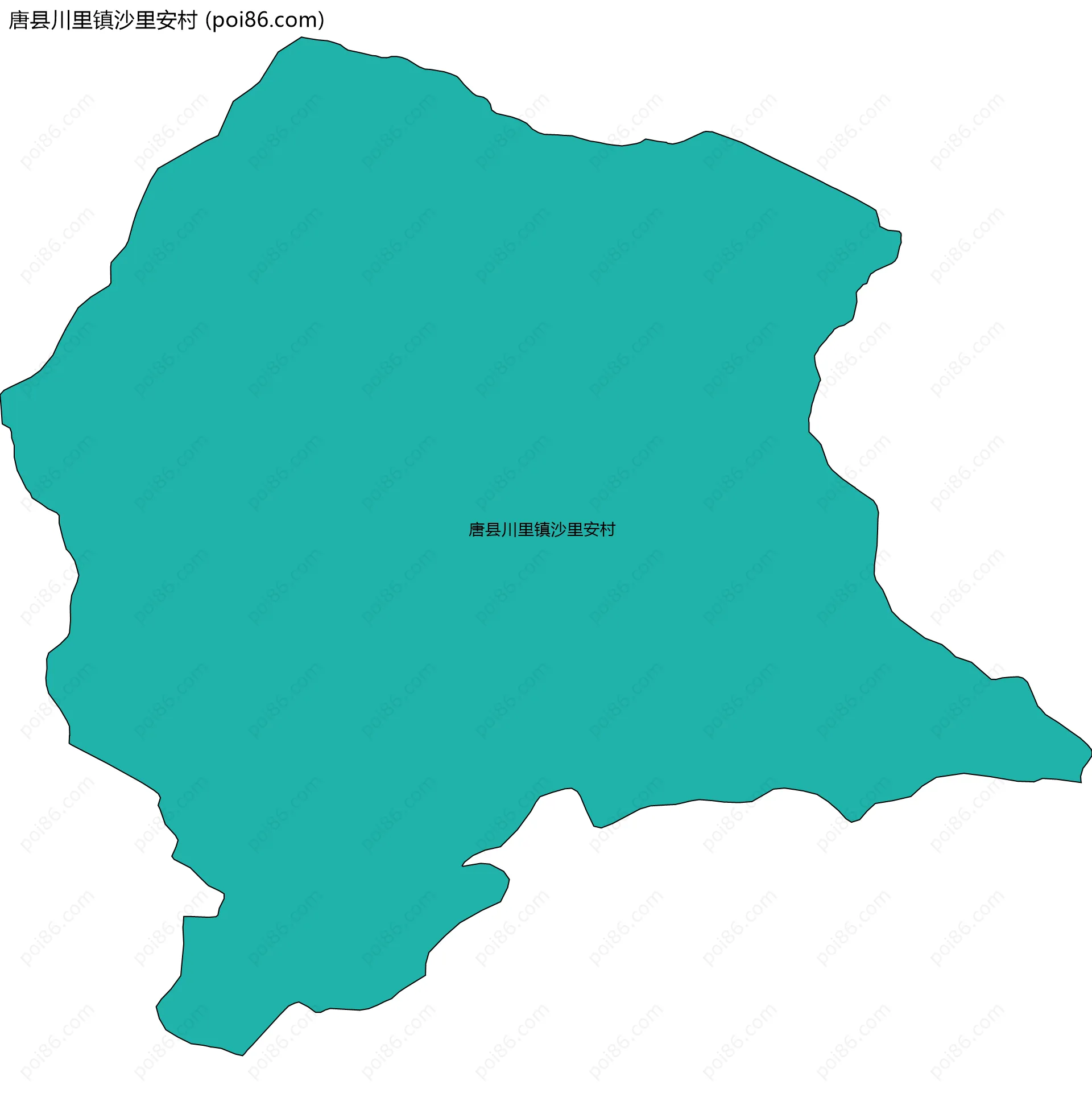 唐县川里镇沙里安村边界地图