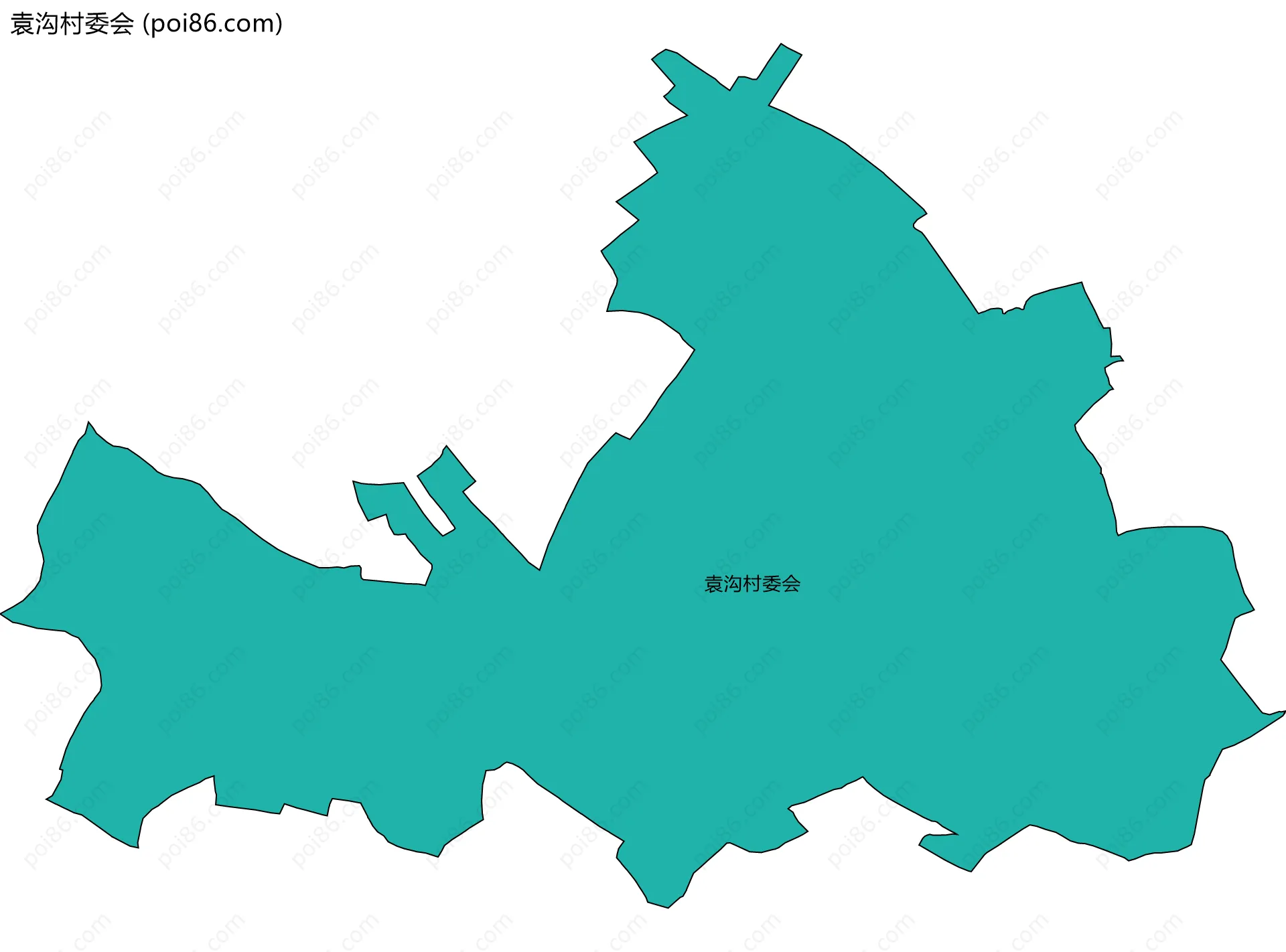袁沟村委会边界地图