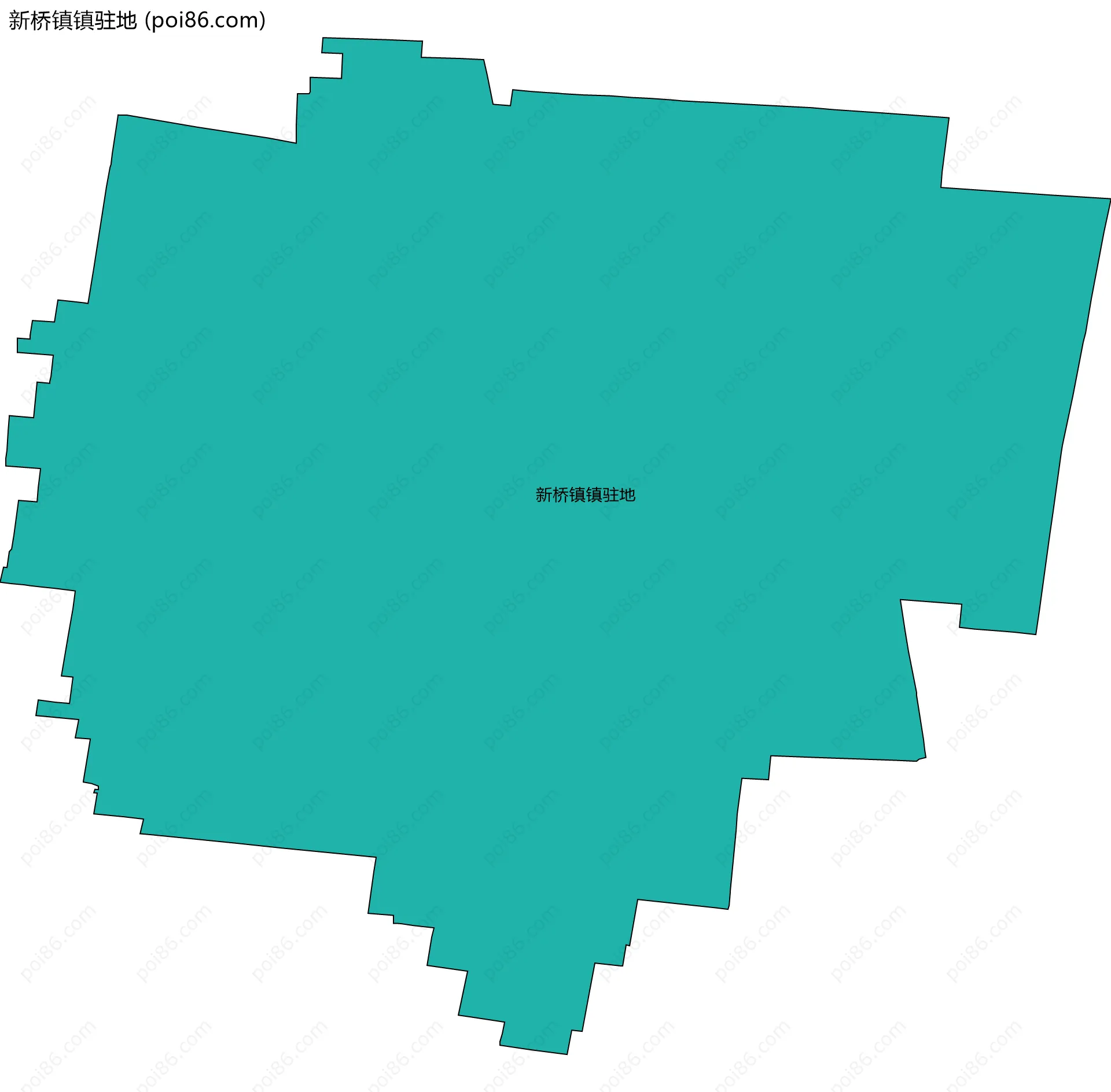 新桥镇镇驻地边界地图