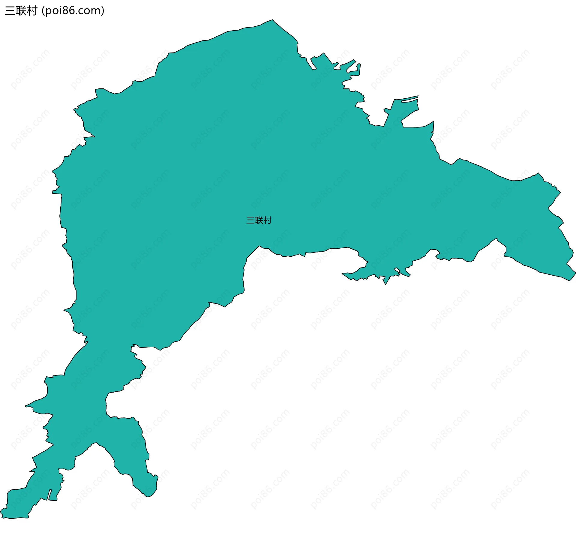 三联村边界地图