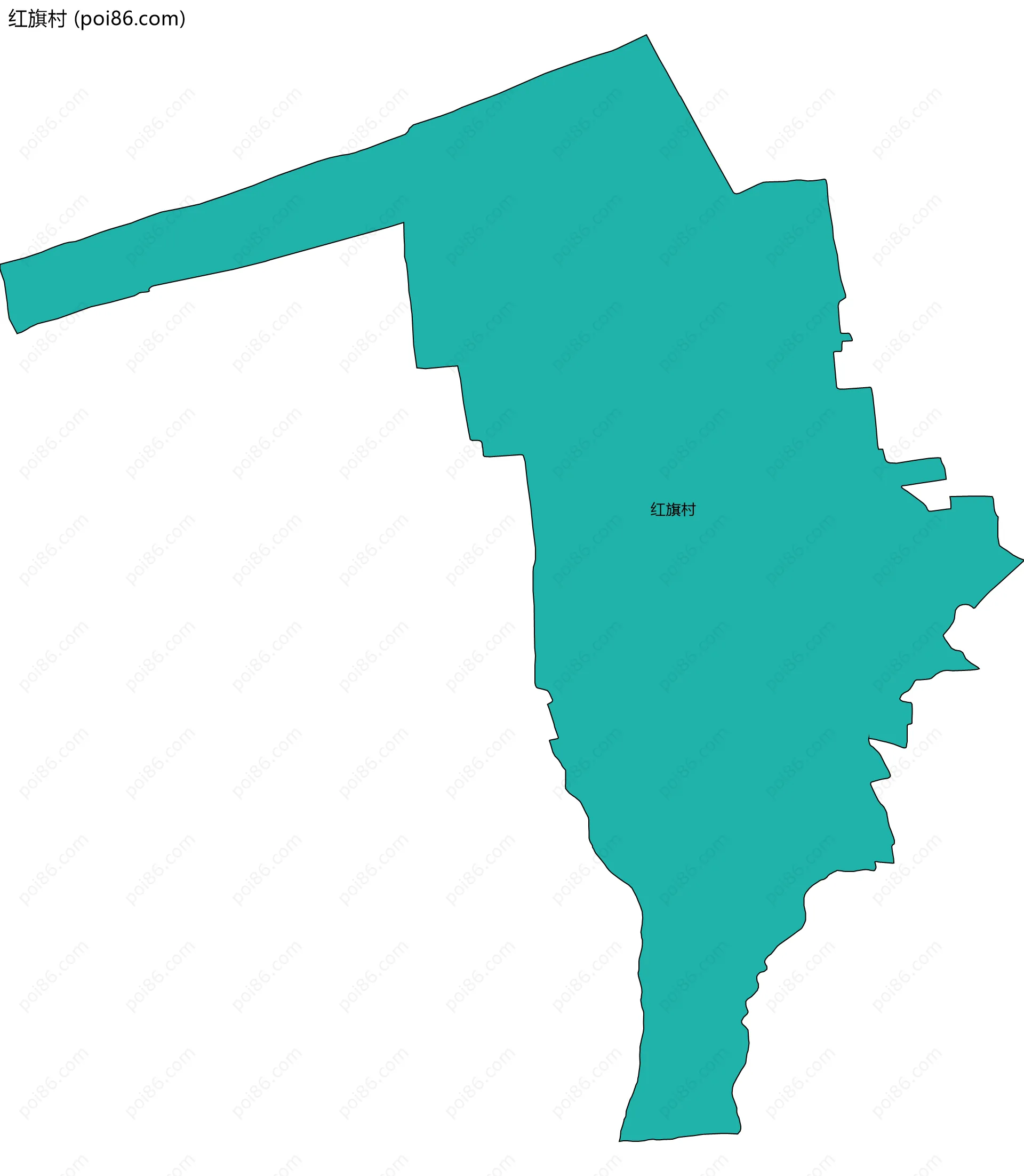 红旗村边界地图