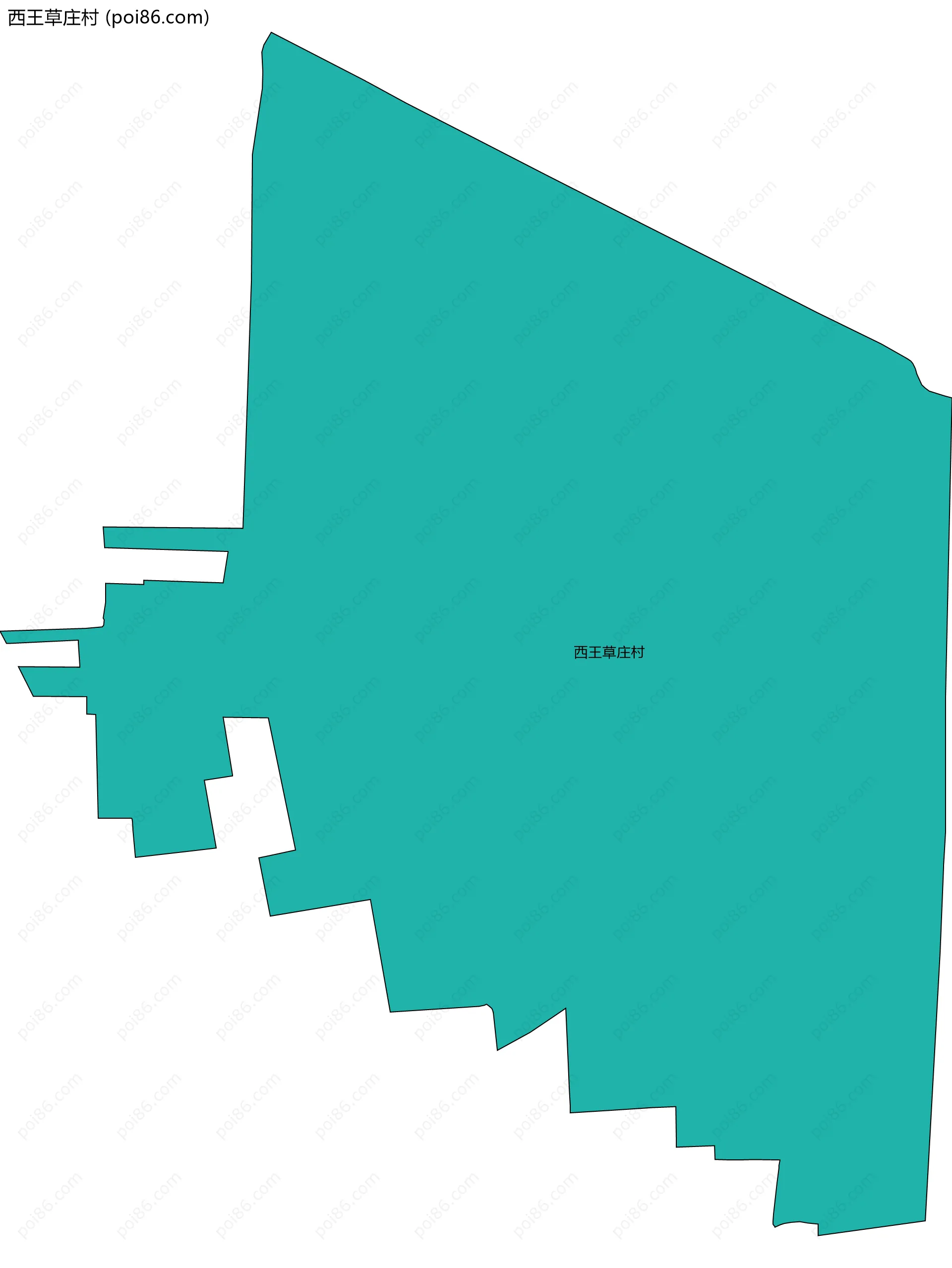 西王草庄村边界地图