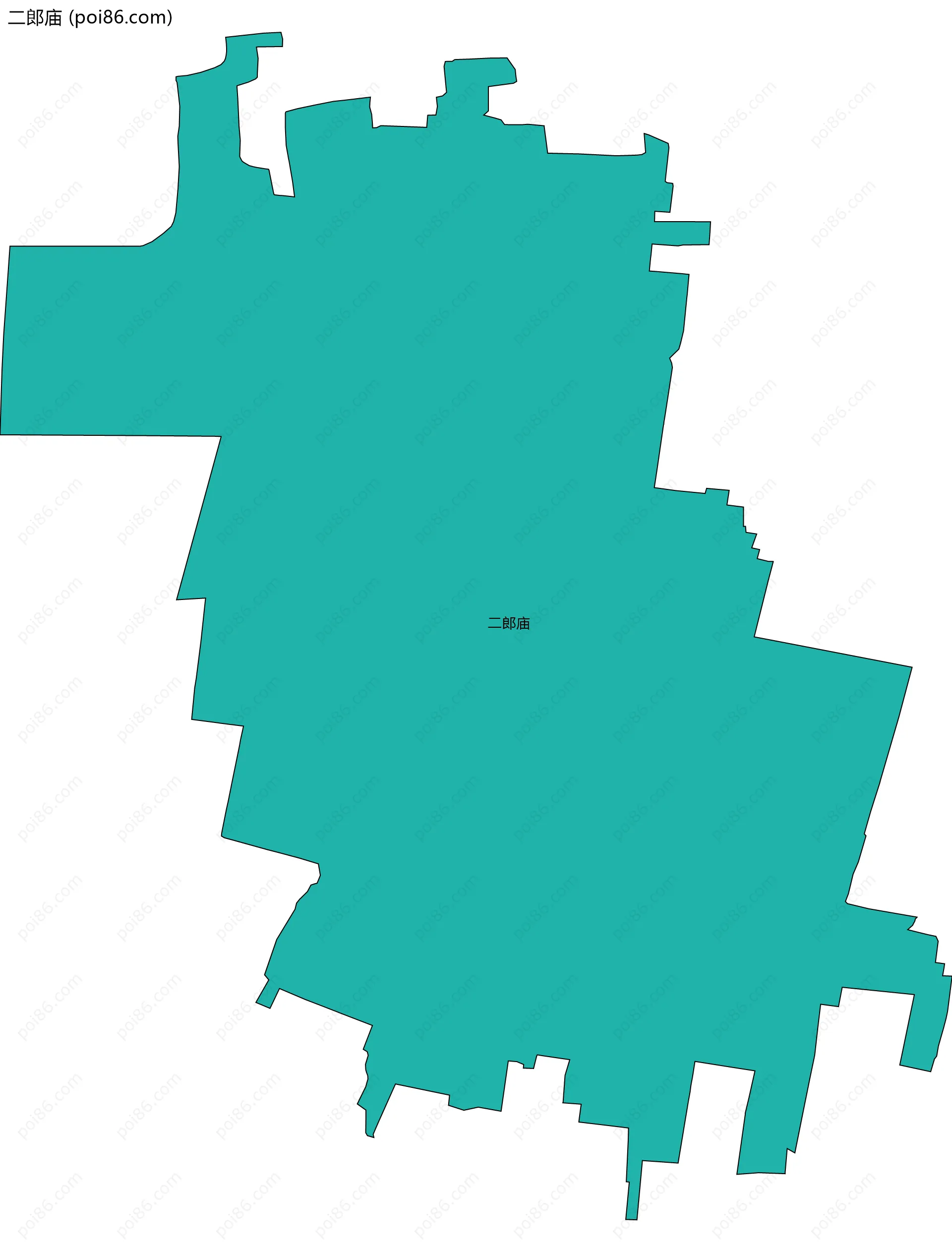 二郎庙边界地图