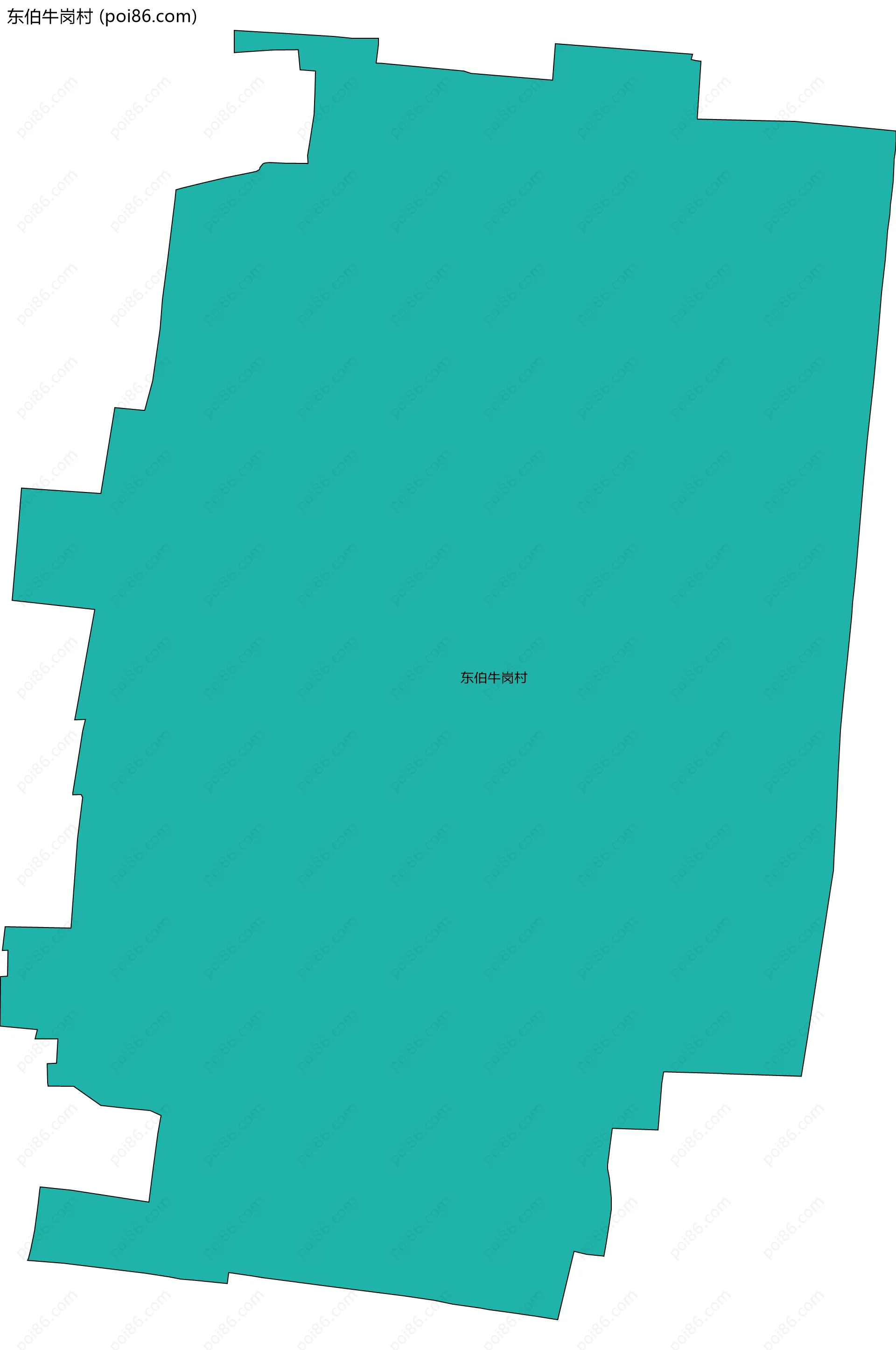 东伯牛岗村边界地图