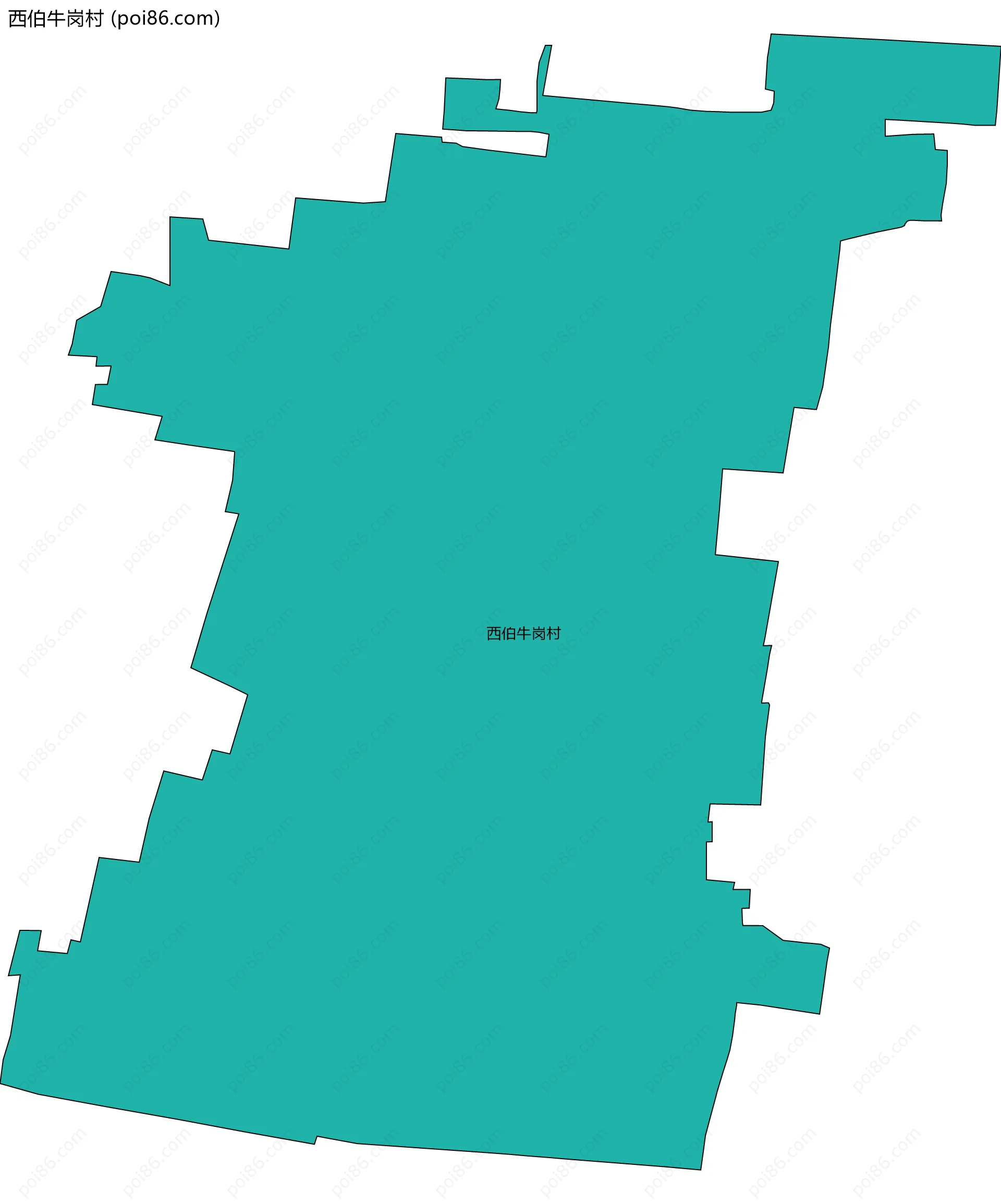 西伯牛岗村边界地图