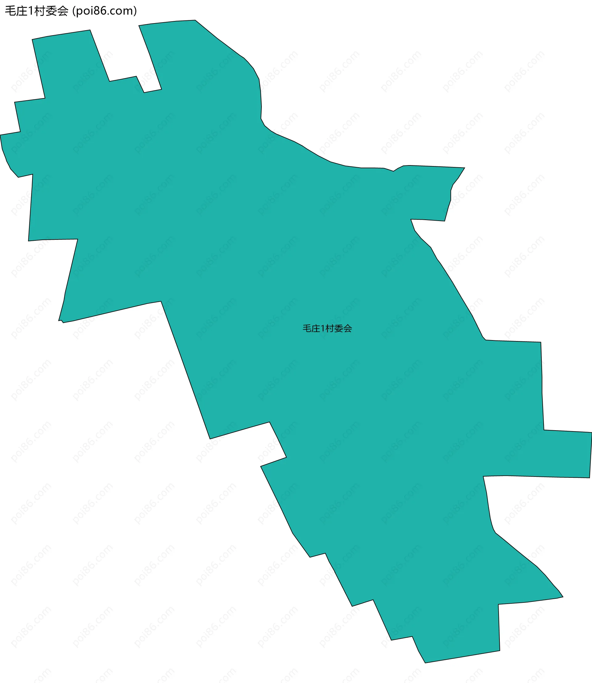 毛庄1村委会边界地图