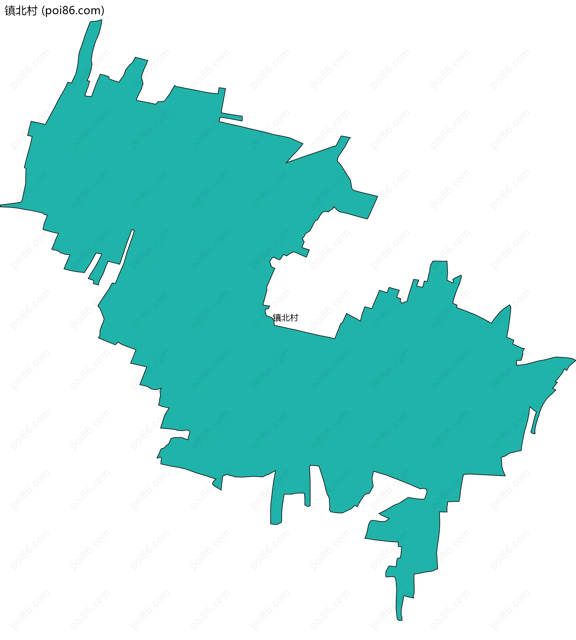 镇北村边界地图