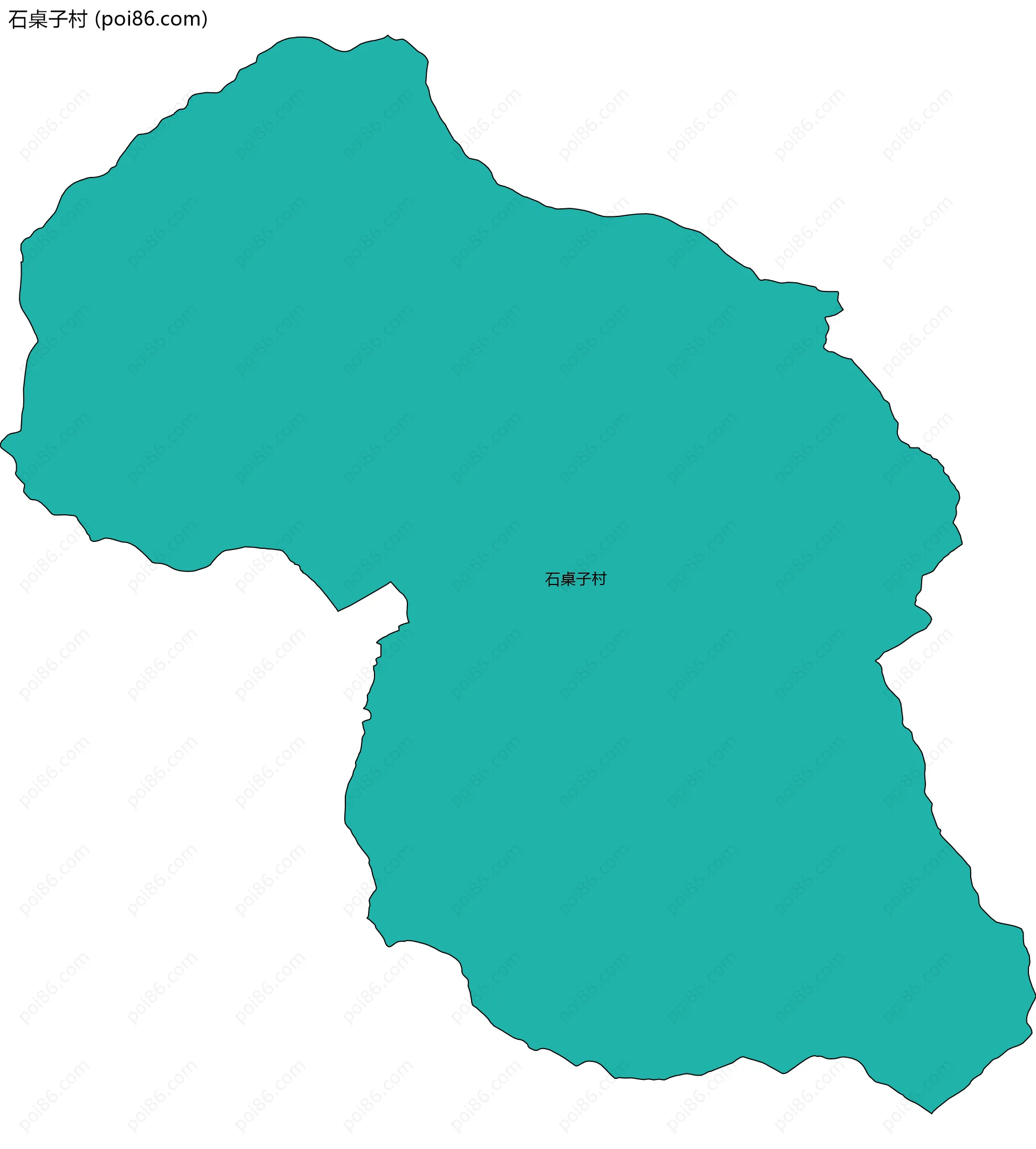 石桌子村边界地图