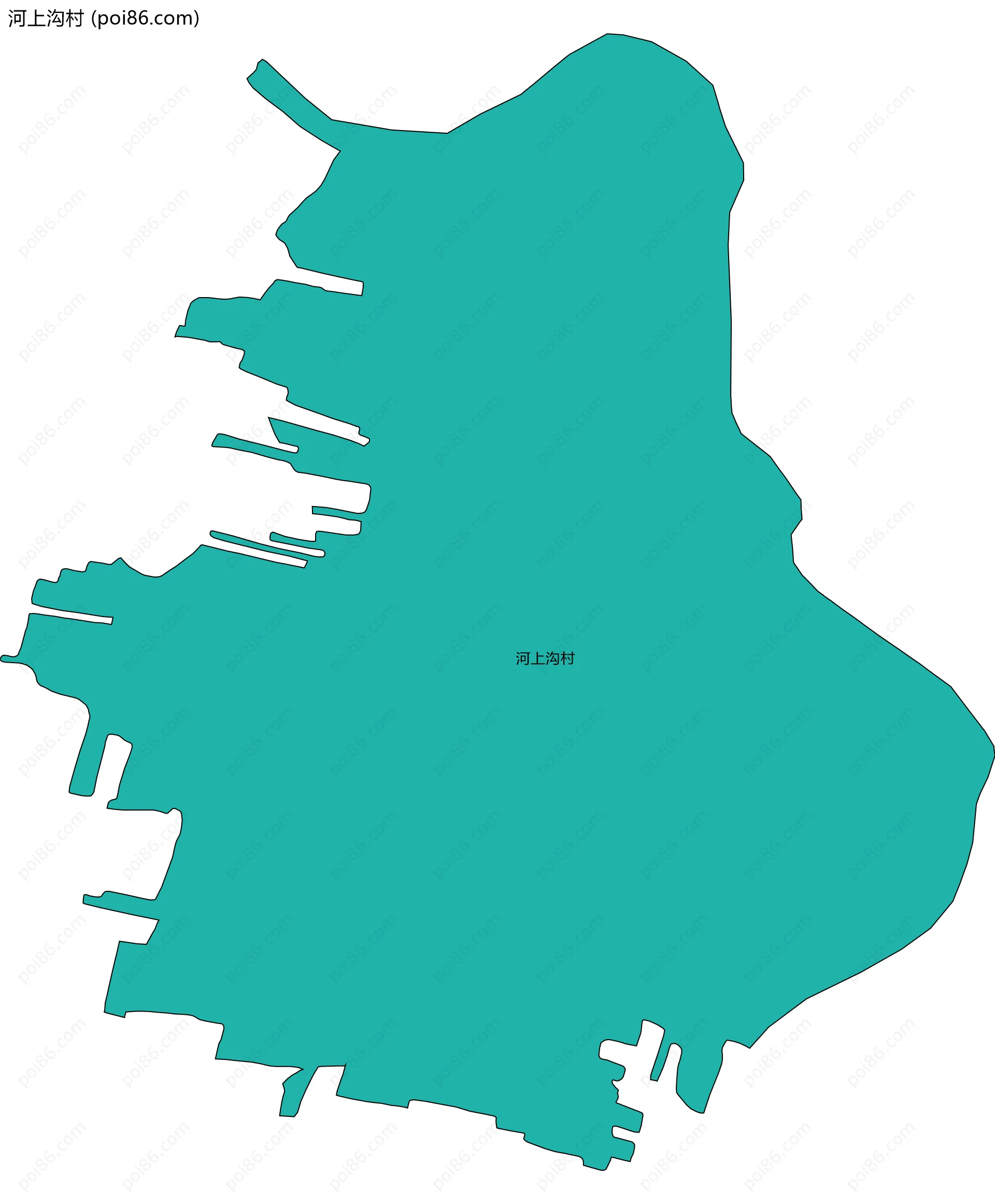 河上沟村边界地图