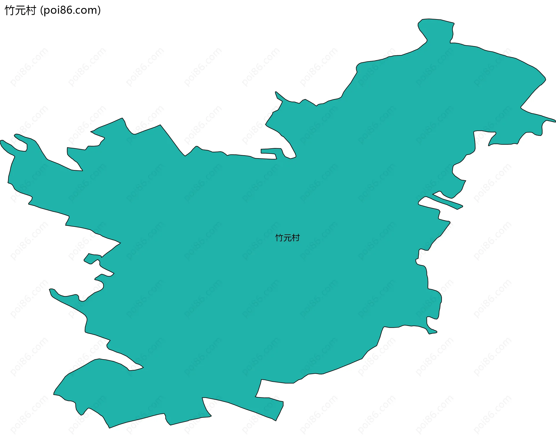 竹元村边界地图