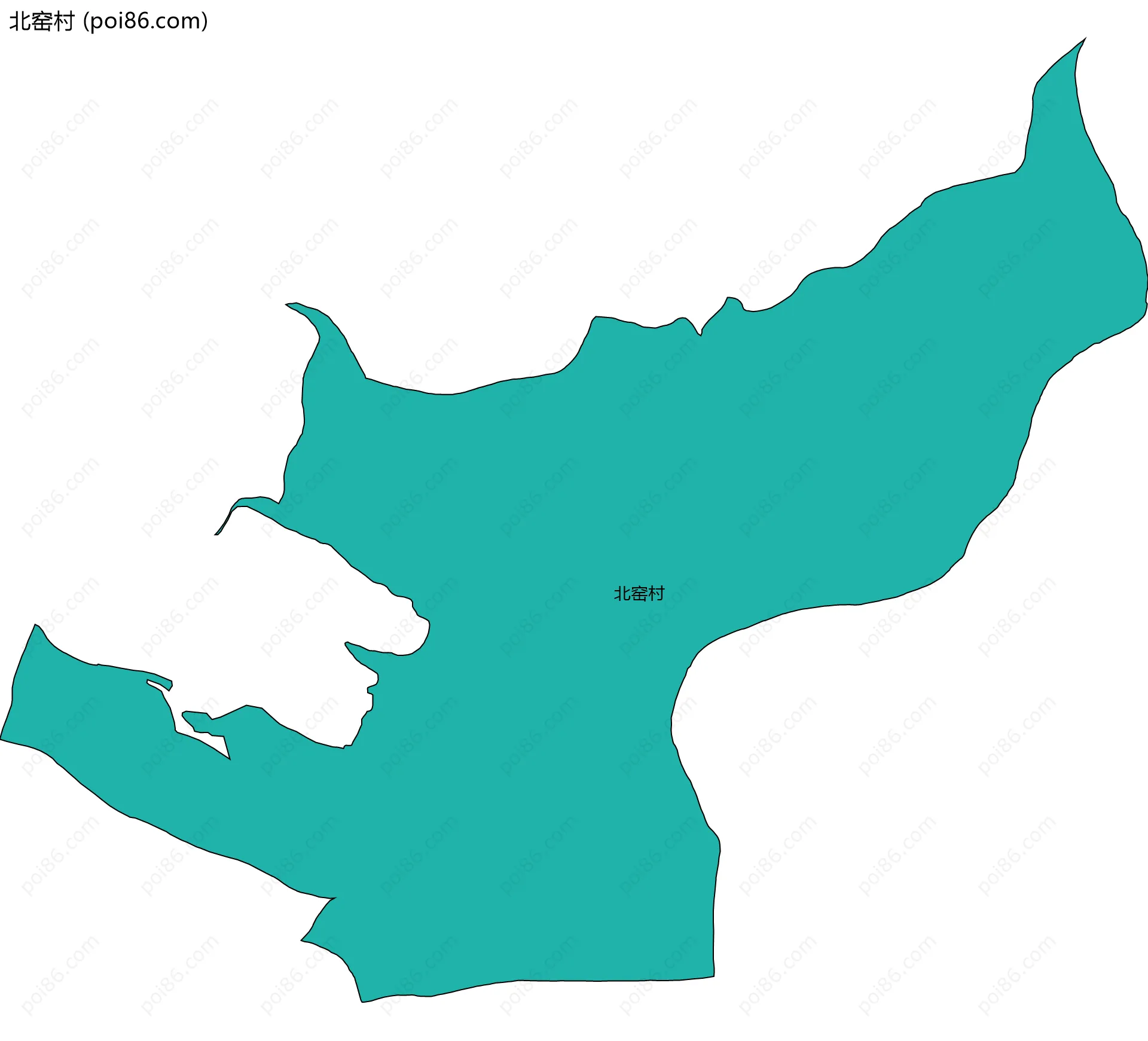 北窑村边界地图