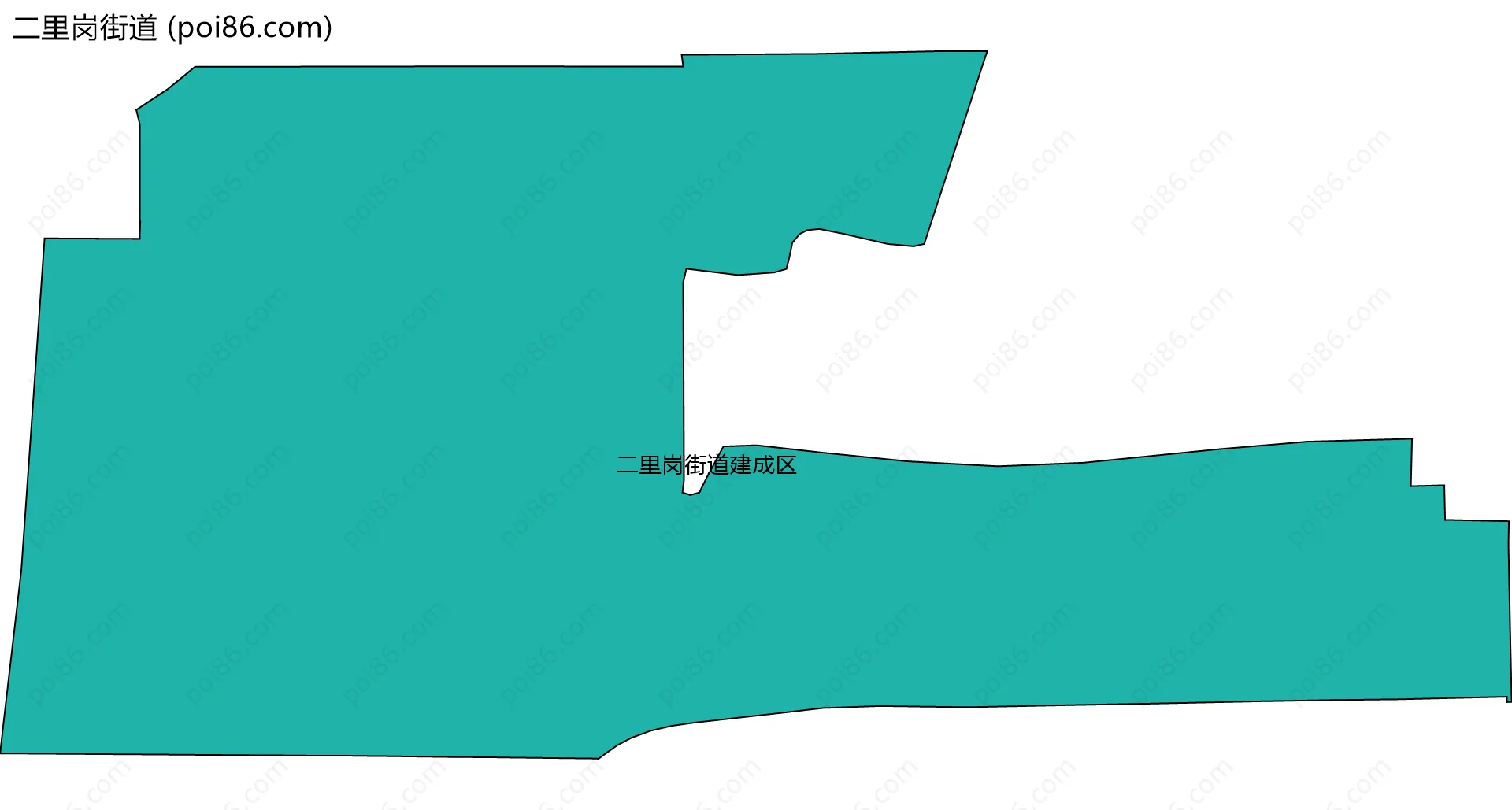 二里岗街道边界地图(五级行政区划)
