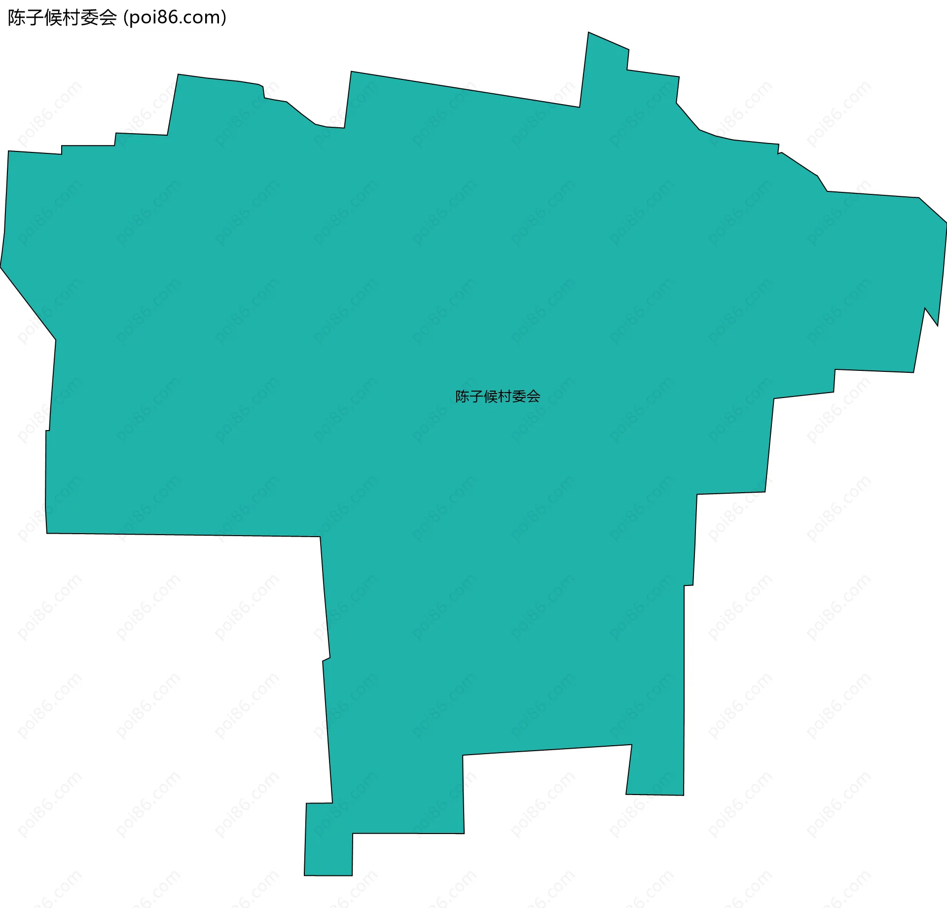 陈子候村委会边界地图