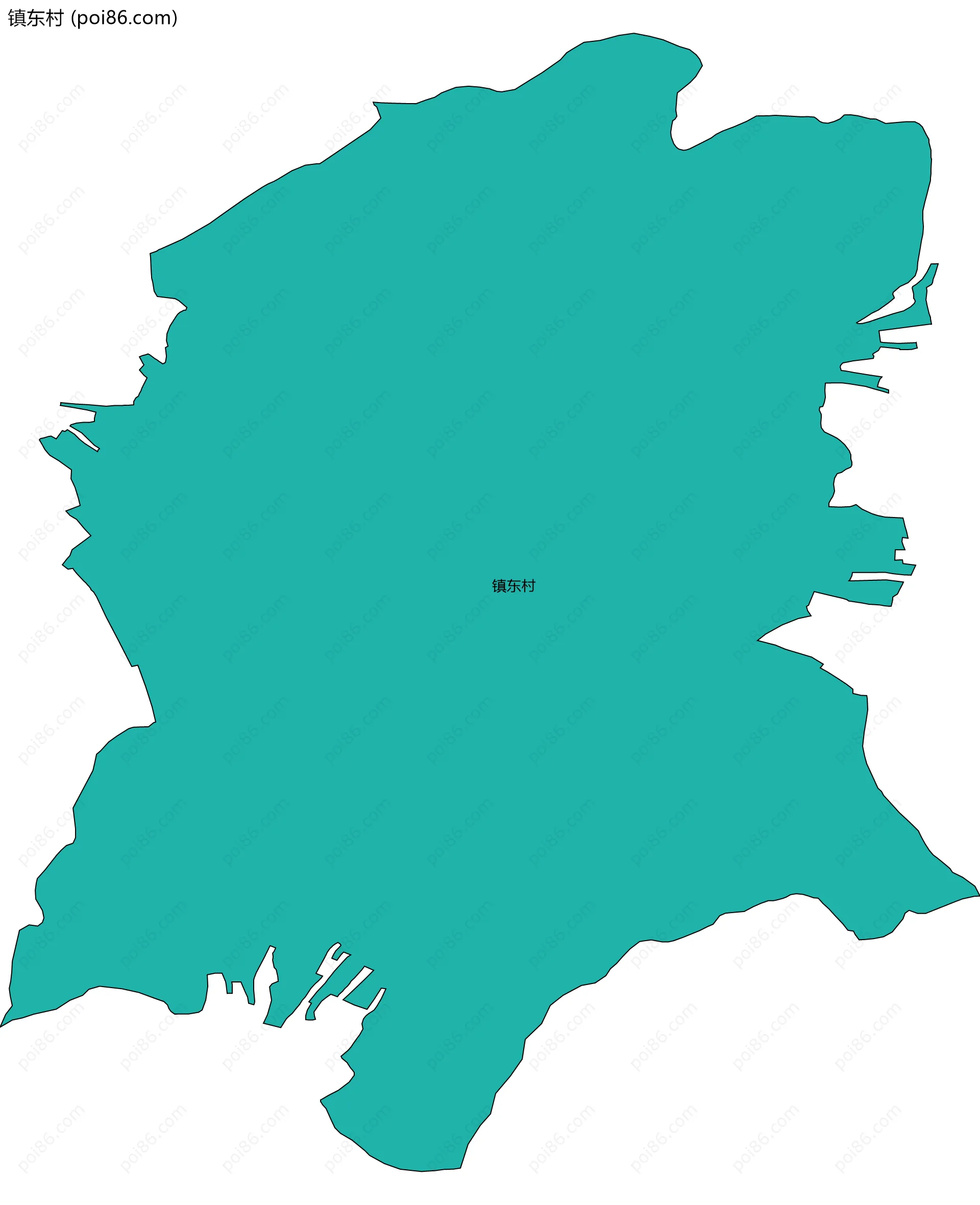 镇东村边界地图