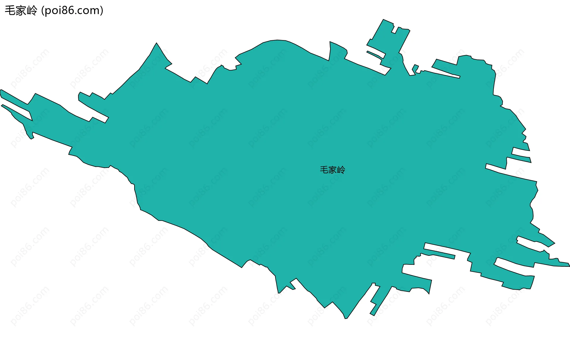 毛家岭边界地图