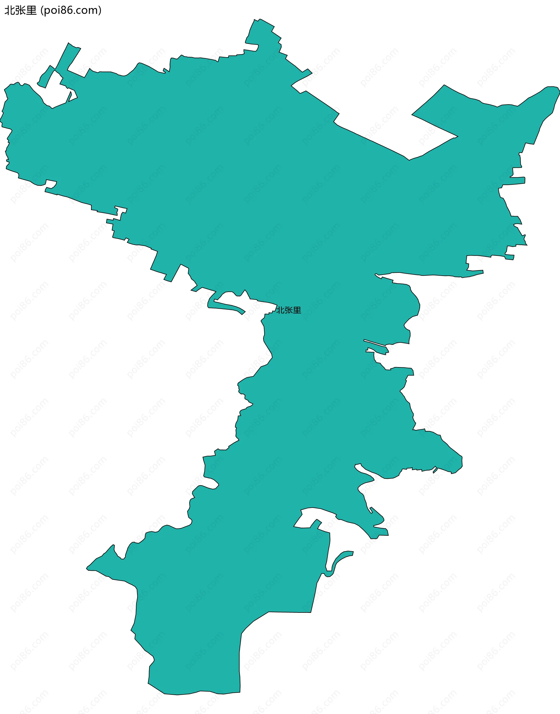 北张里边界地图