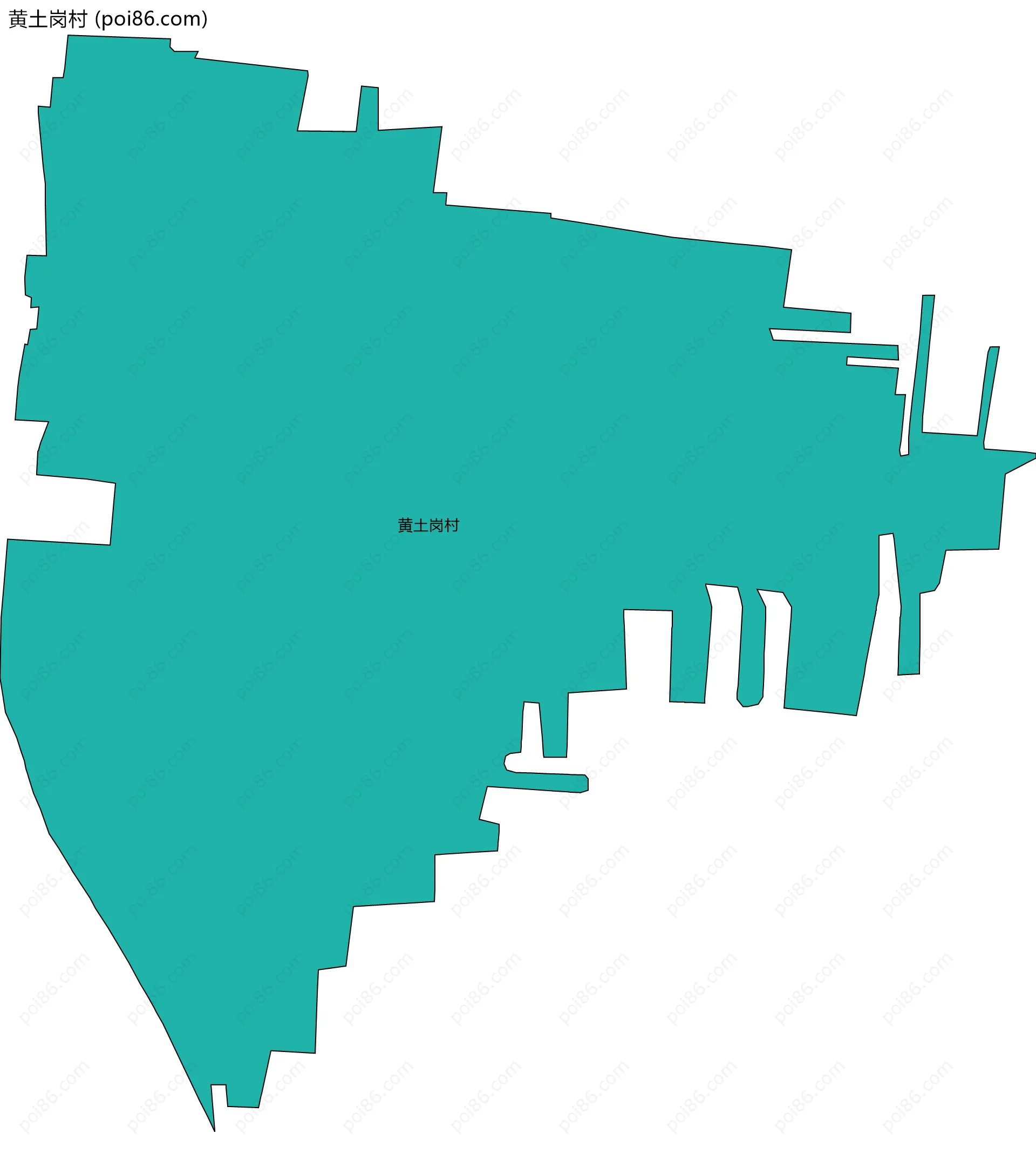 黄土岗村边界地图