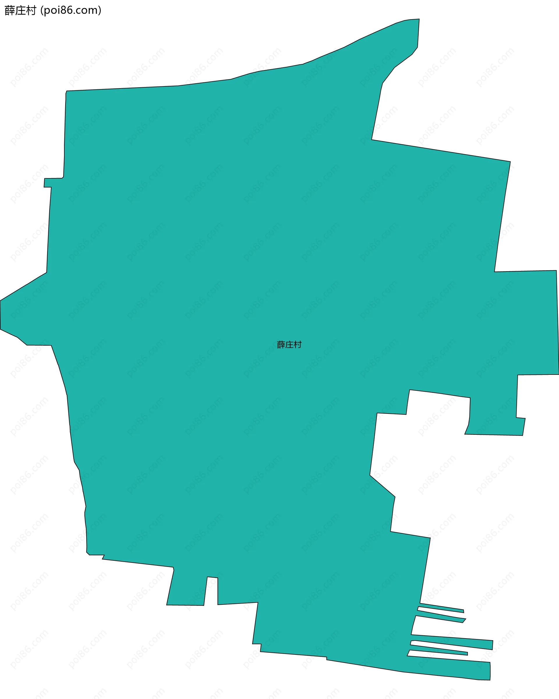 薛庄村边界地图