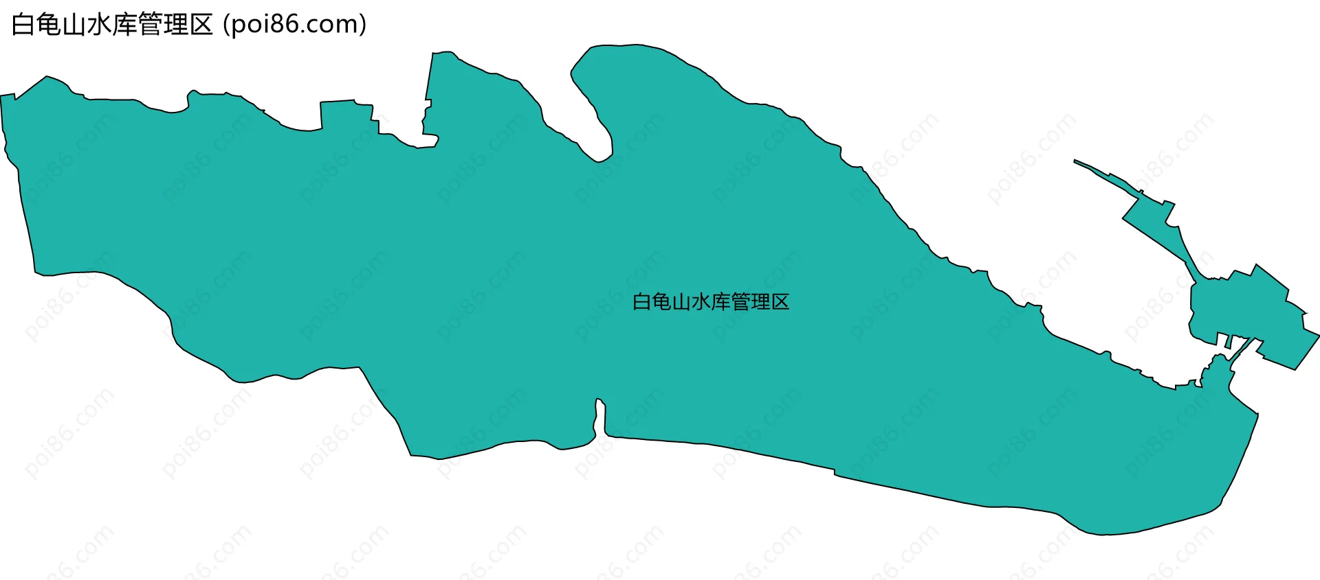 白龟山水库管理区边界地图(五级行政区划)