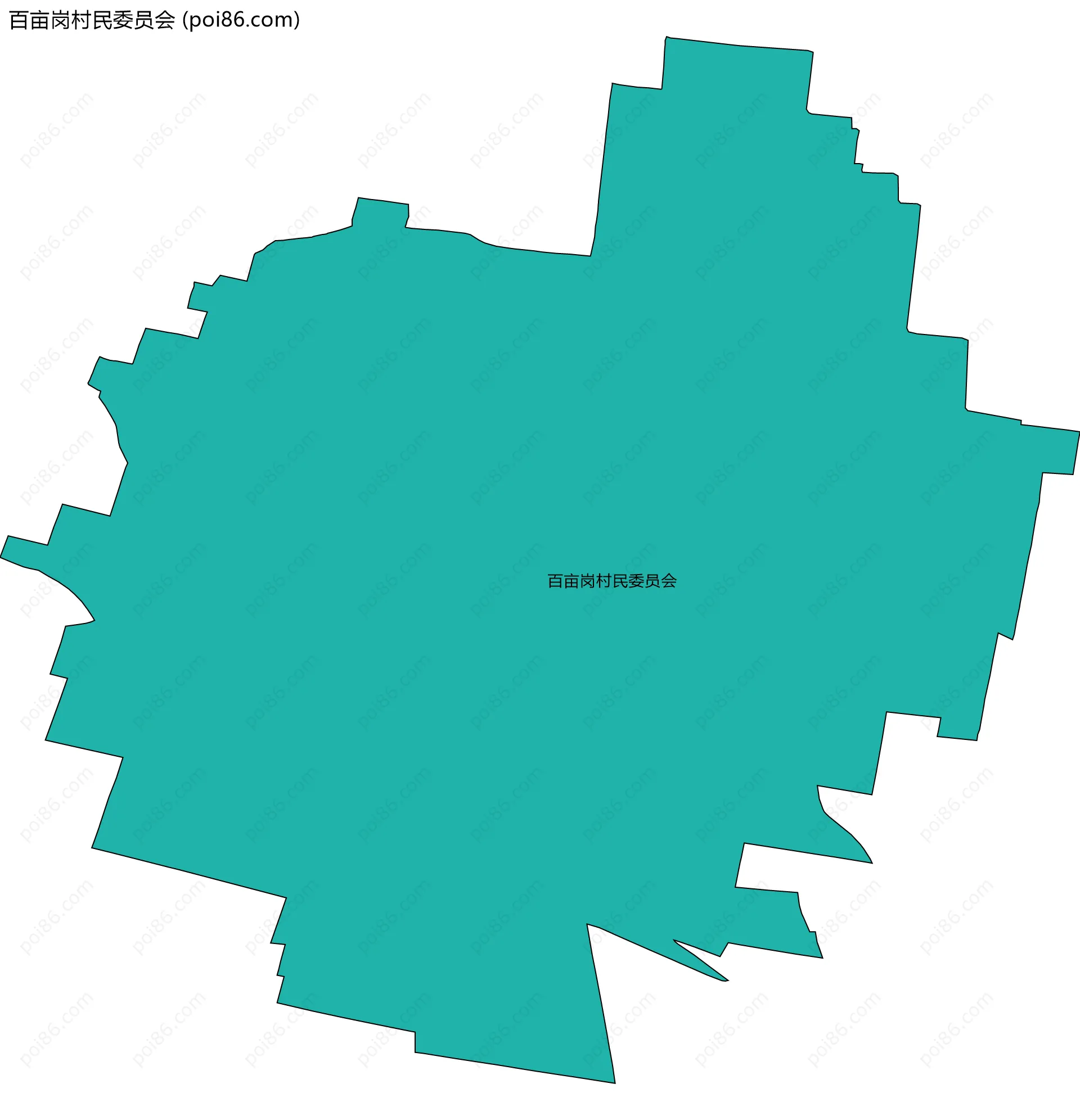 百亩岗村民委员会边界地图